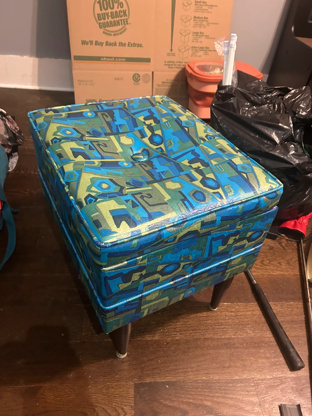 Retro Storage Ottoman Footrest