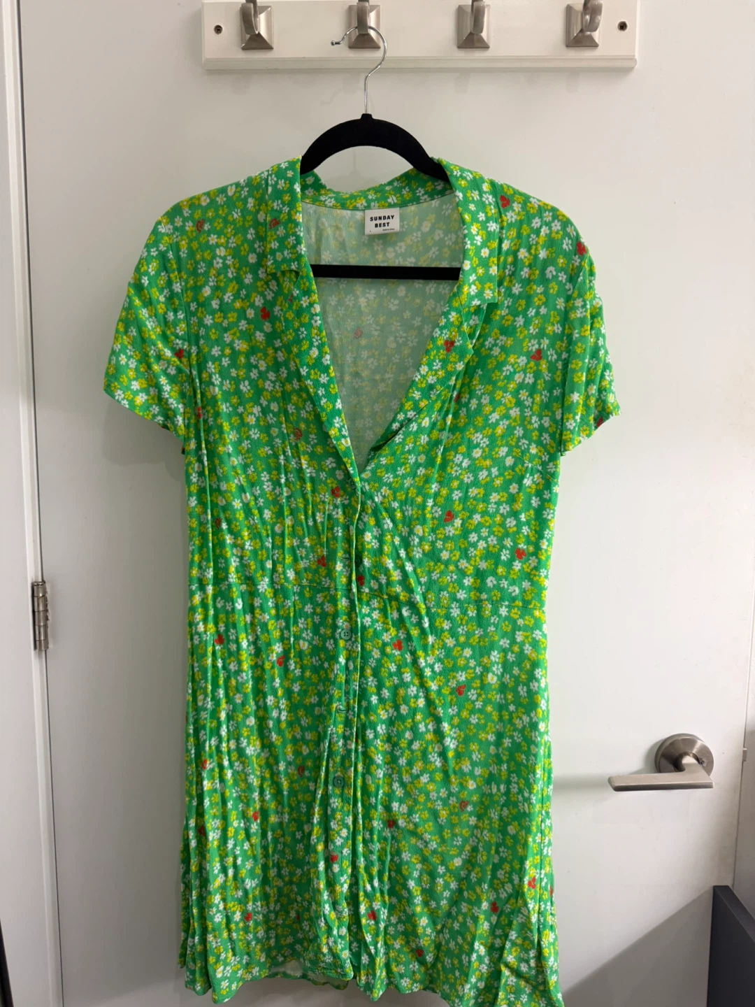 Sunday Best Green Floral Mini Dress sz L