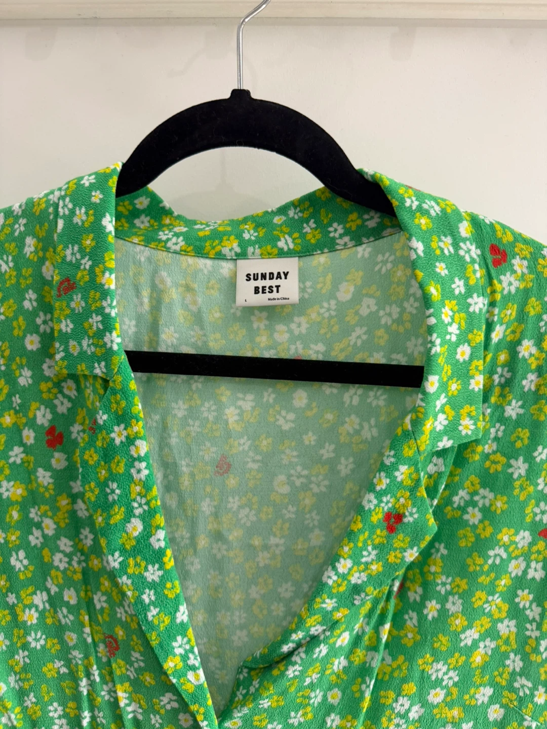 Sunday Best Green Floral Mini Dress sz L - photo 2