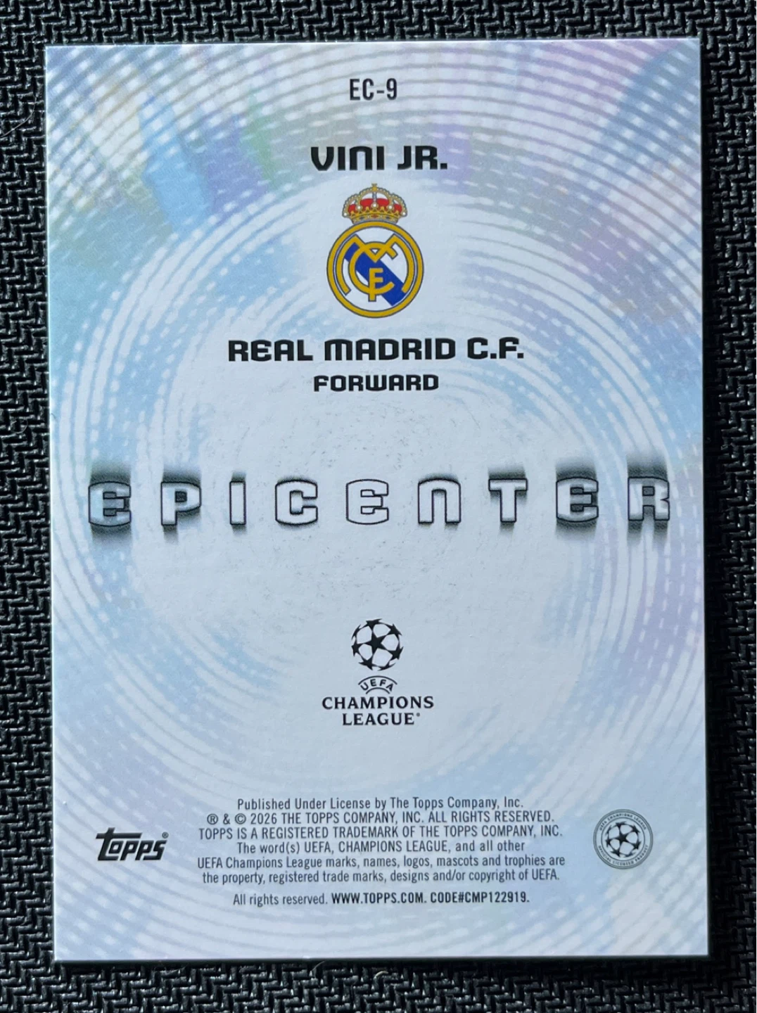 2025 Topps UEFA Club Competitions Vini Jr. #EC-9 Epicenter - photo 2