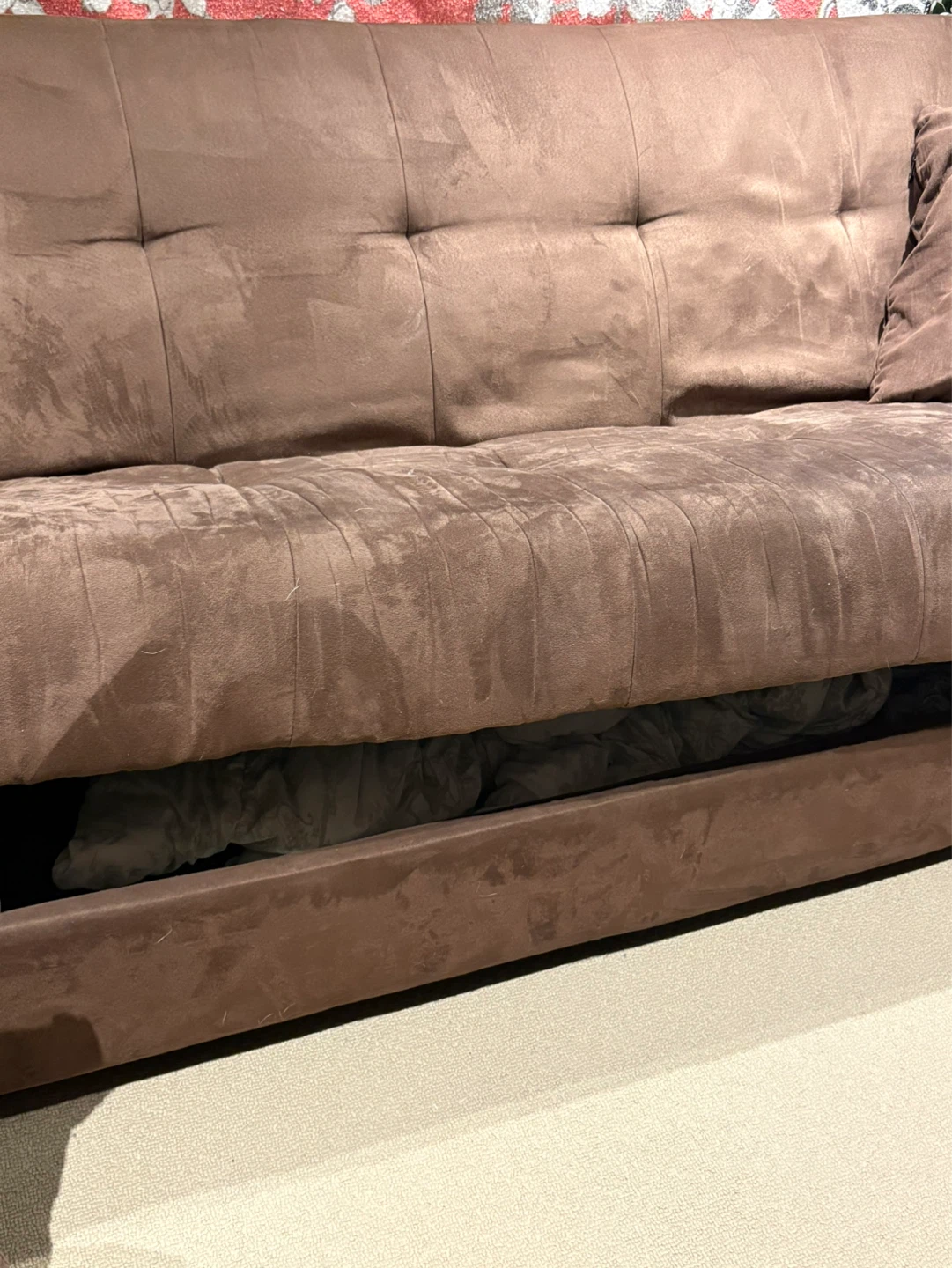 Klik Klak Brown Suede Sofa Bed with Storage - photo 2