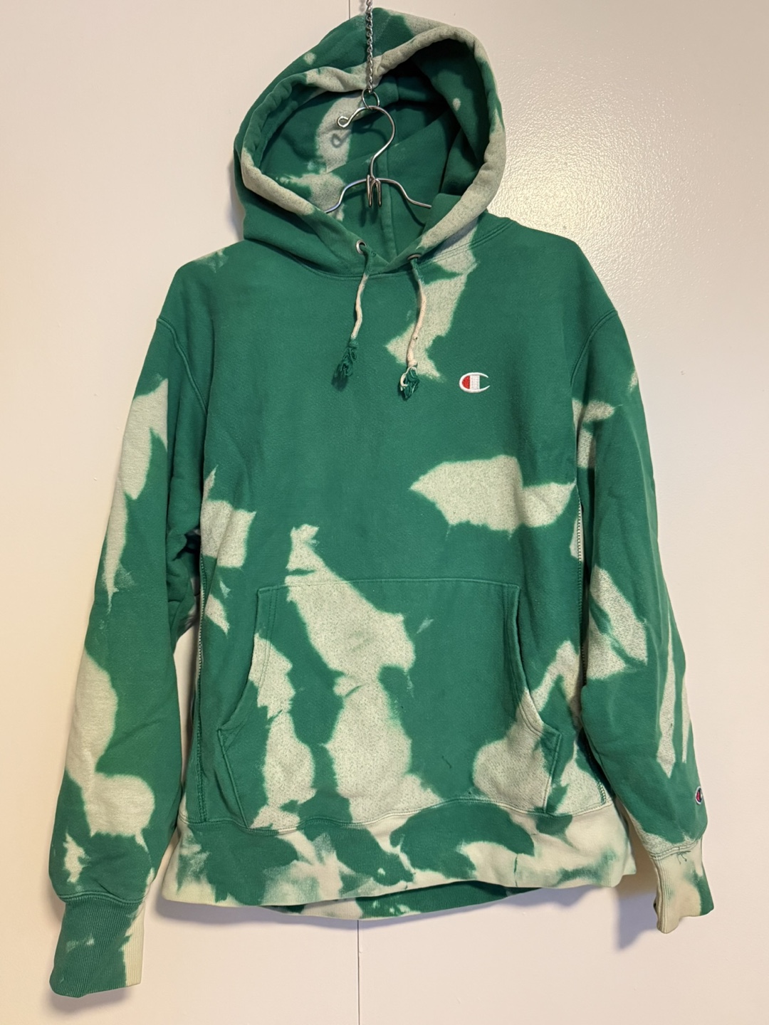 Champion Reverse Weave Hoodie - Green Tie-Dye - Medium