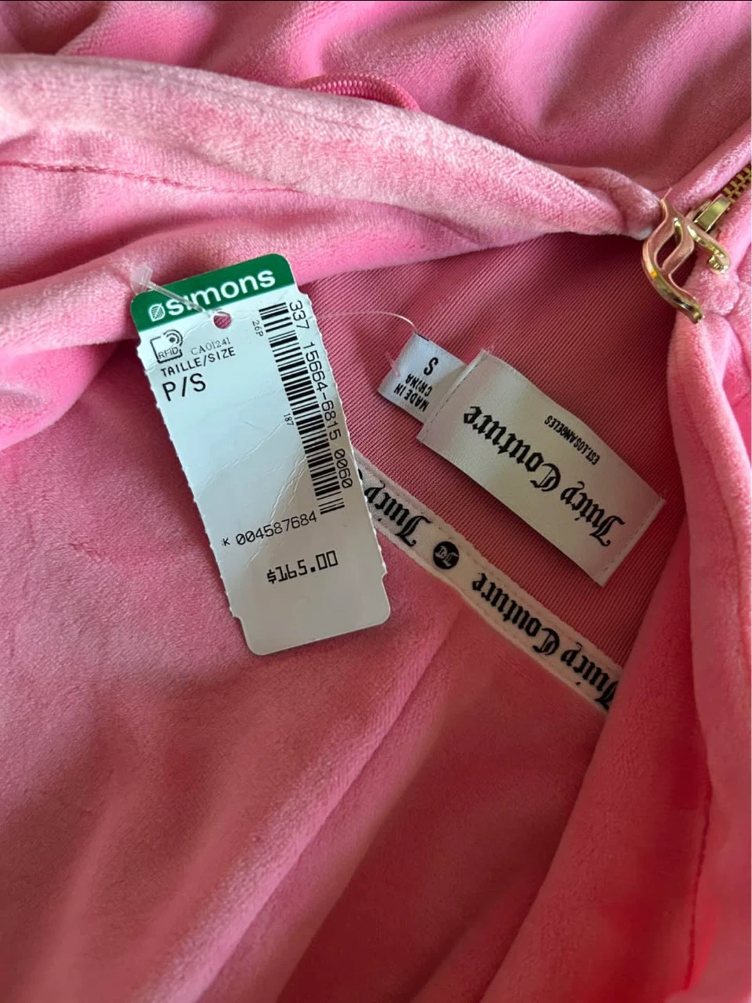 BNWT: Juicy Couture Cropped Sequined Logo Zip-up Hoodie - photo 4