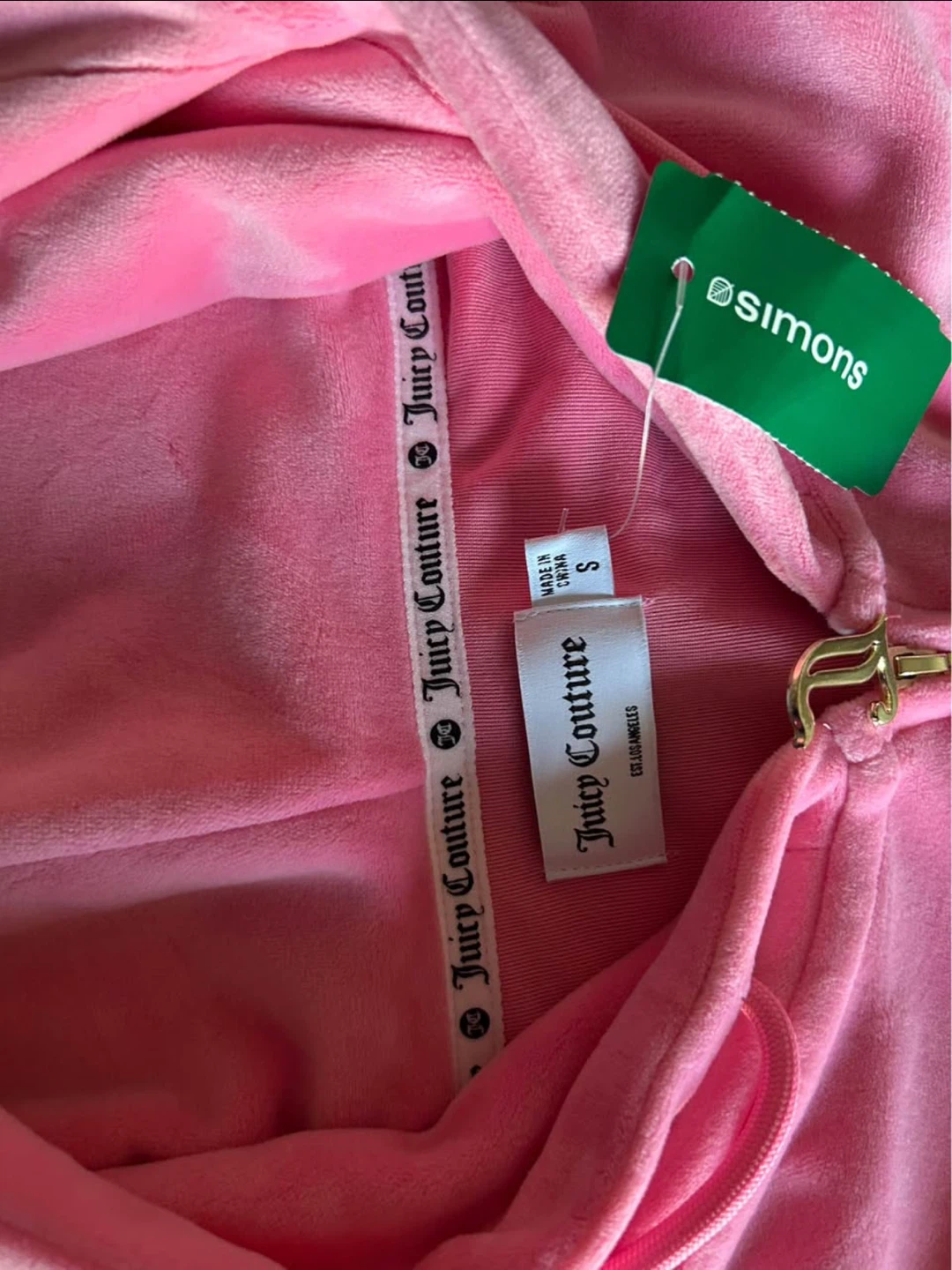 BNWT: Juicy Couture Cropped Sequined Logo Zip-up Hoodie - photo 5