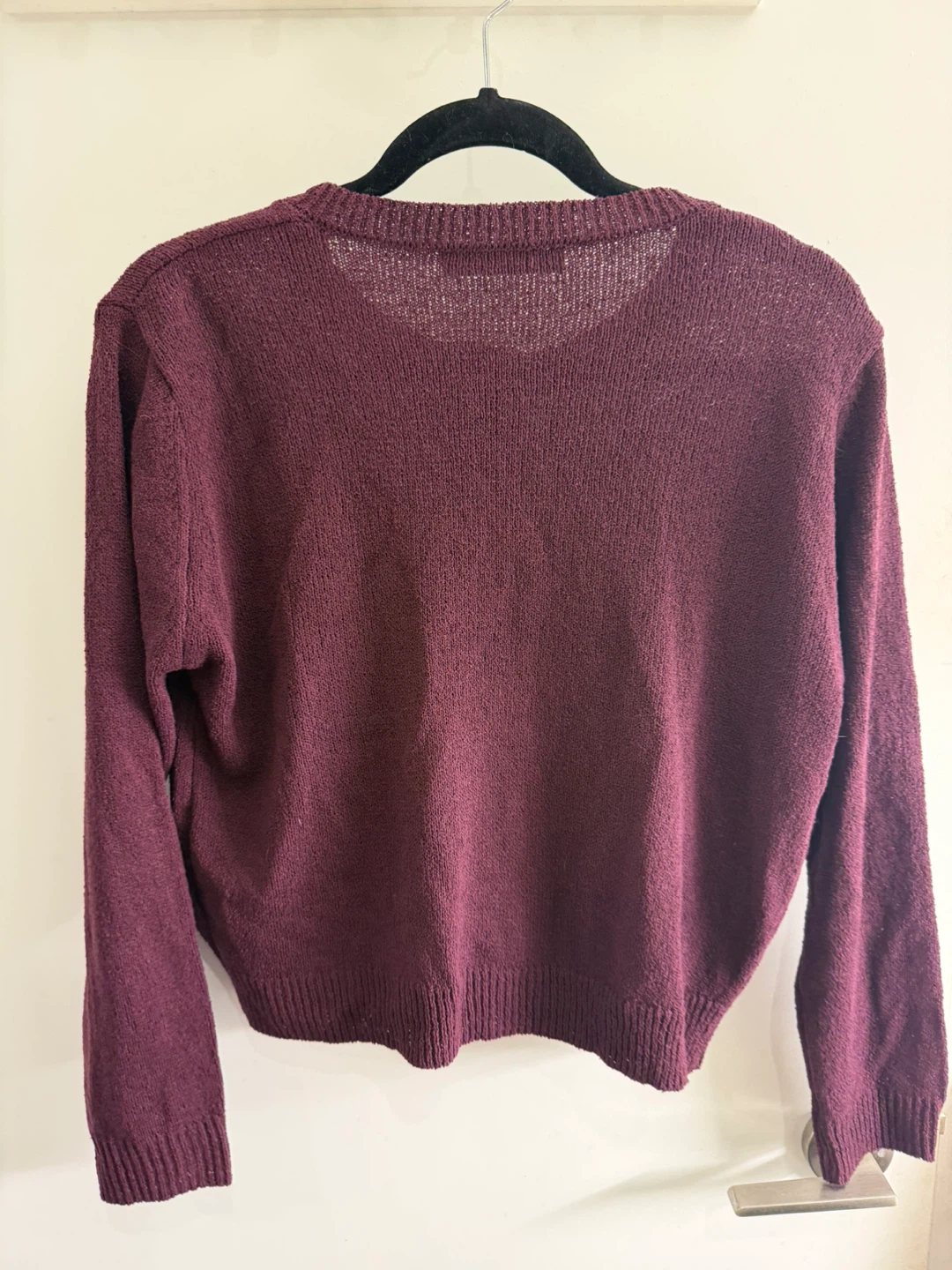 ZARA Burgundy Button-Up Cardigan Sweater - Size L - photo 4