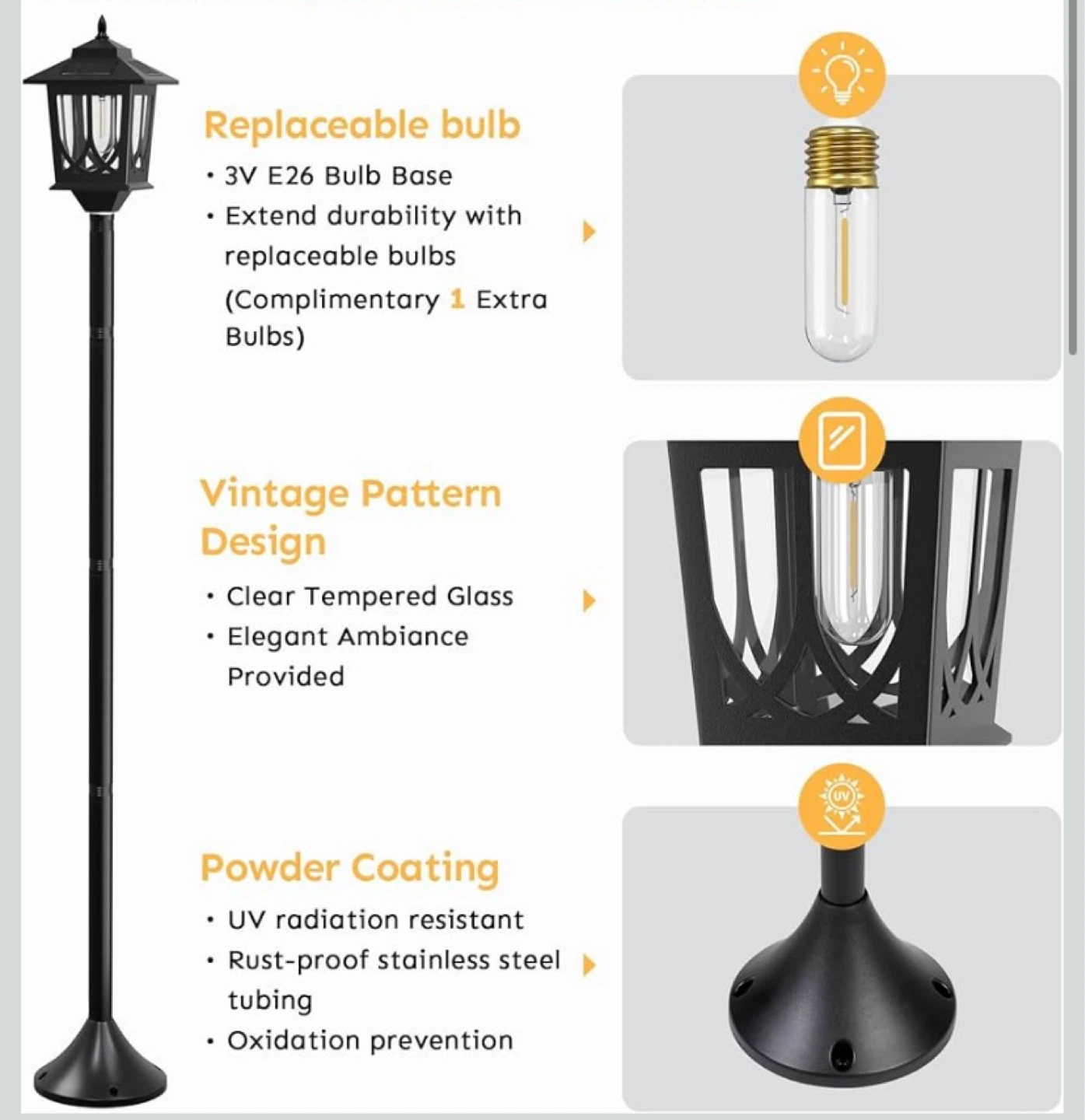 New 63" Solar Lamp Post Light 2 Pack - photo 3