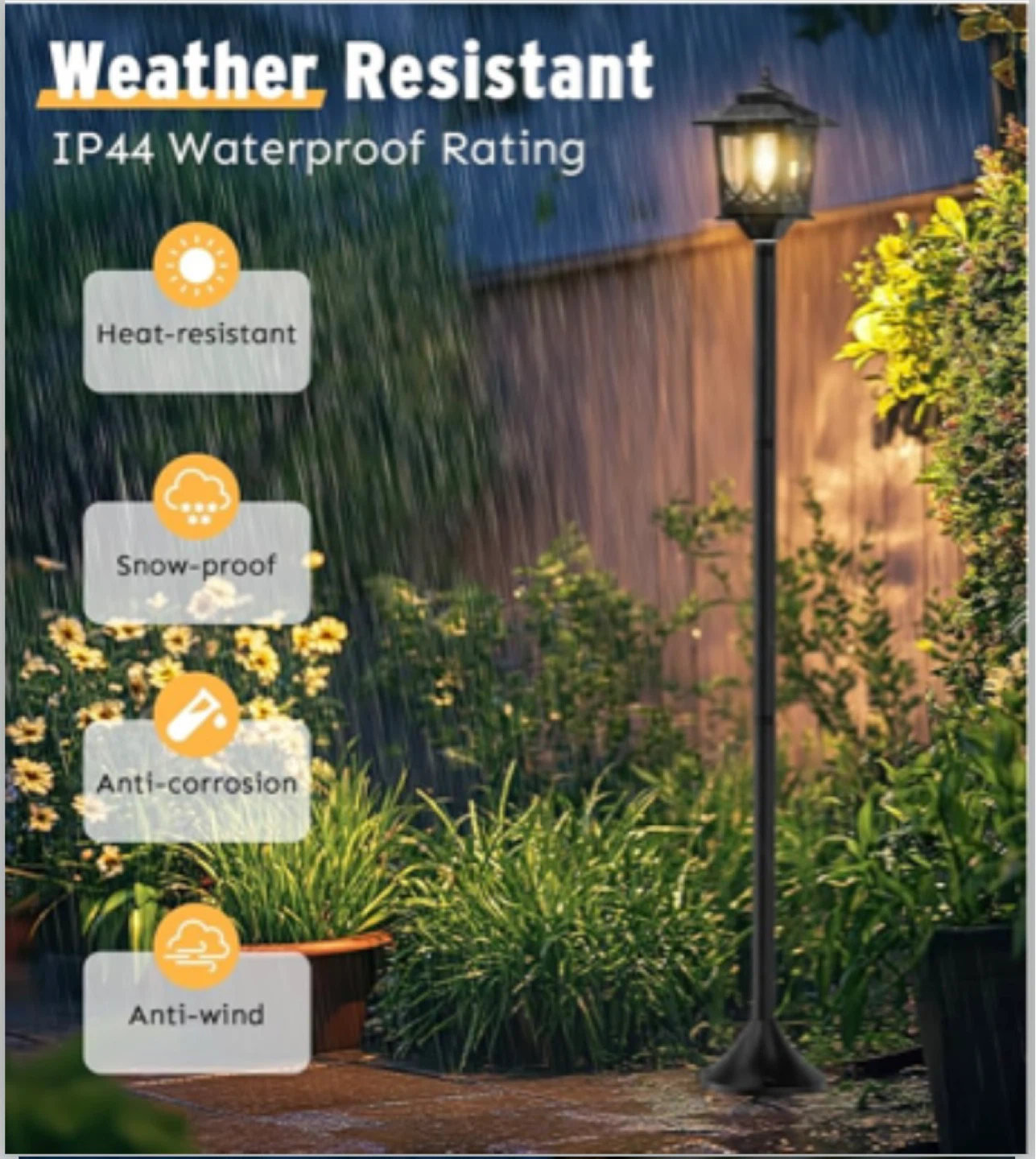 New 63" Solar Lamp Post Light 2 Pack - photo 4