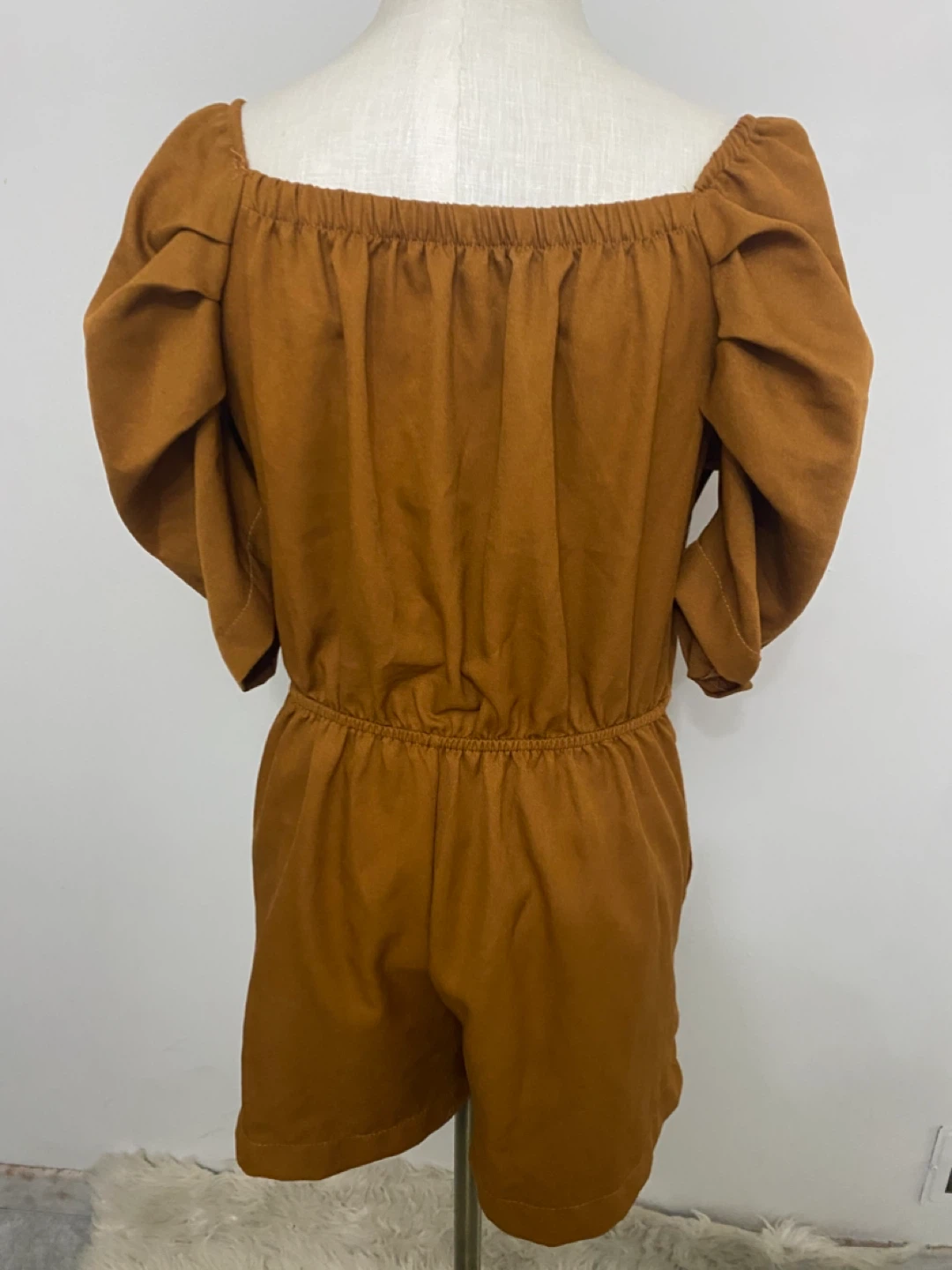 Brown Puff Sleeve Romper - photo 2