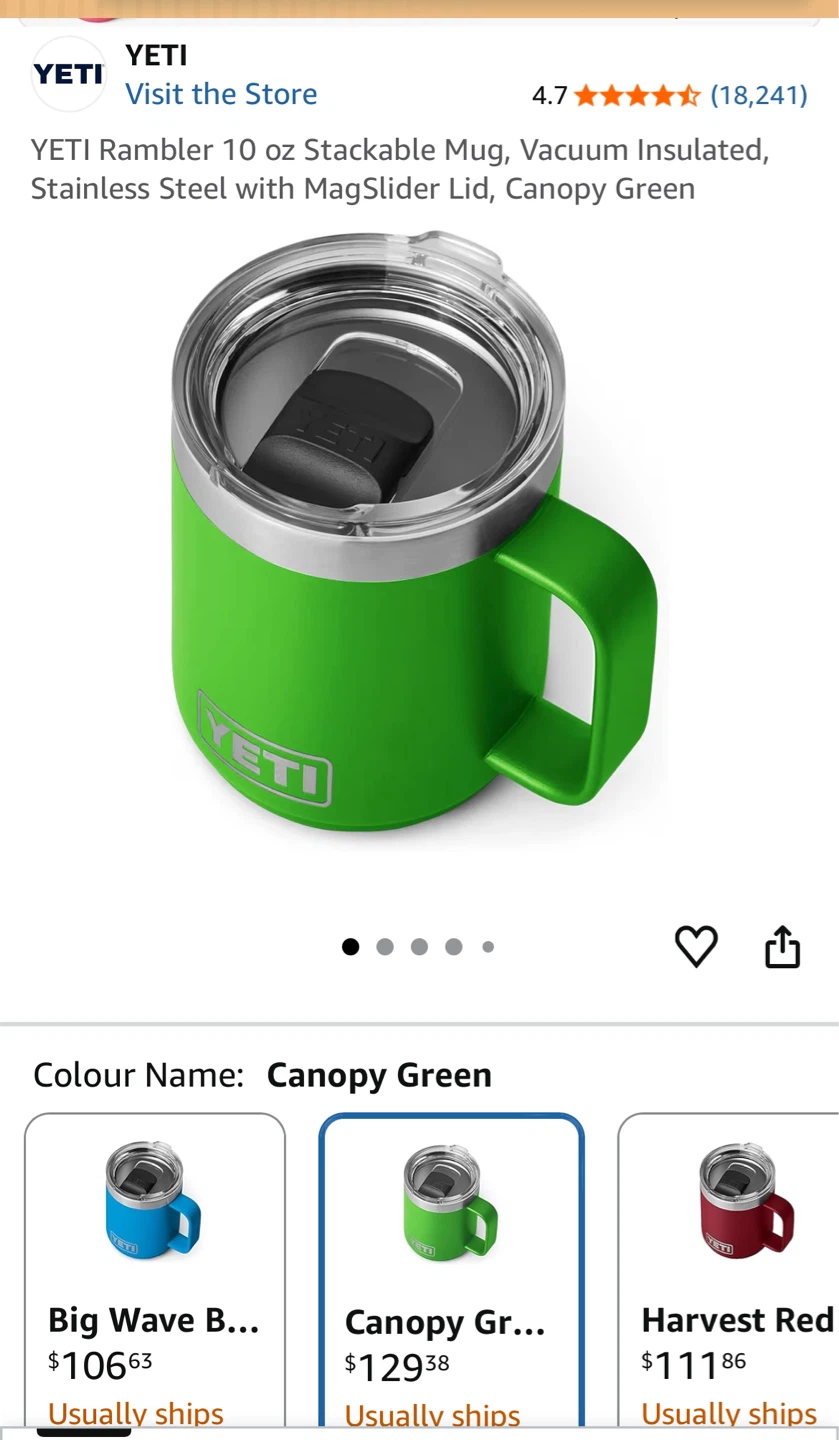 YETI Rambler 10 oz Stackable Mug Canopy Green