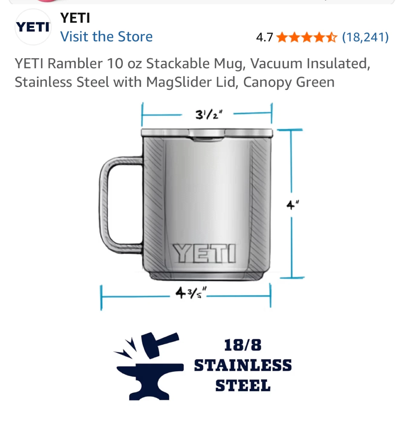 YETI Rambler 10 oz Stackable Mug Canopy Green - photo 2