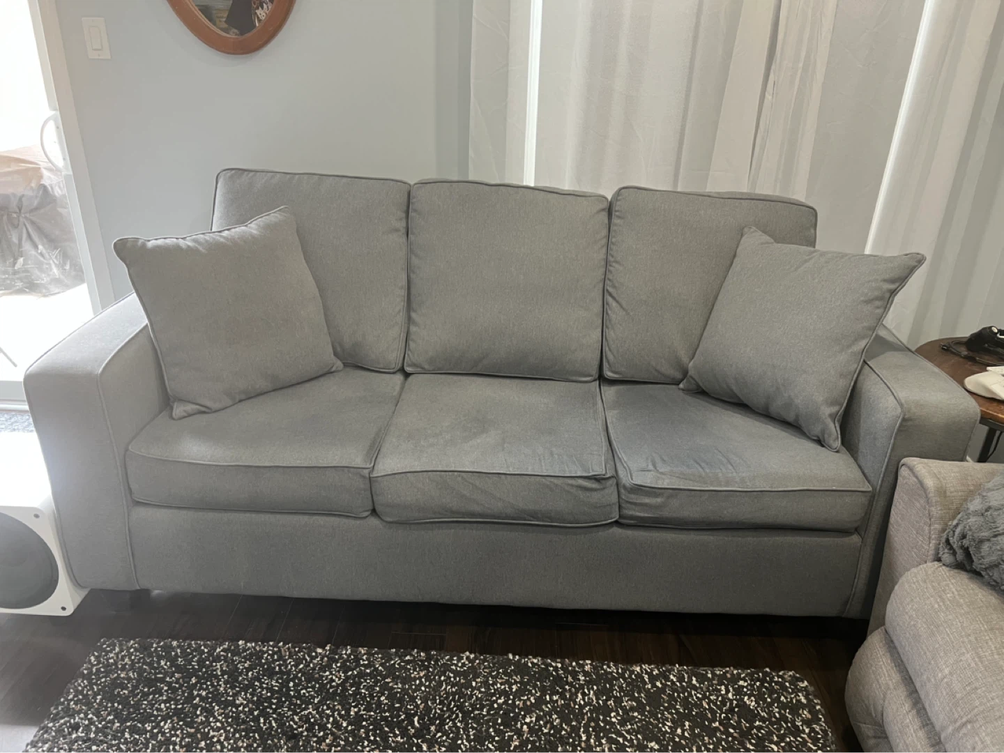 Grey Three-Seater Sofa