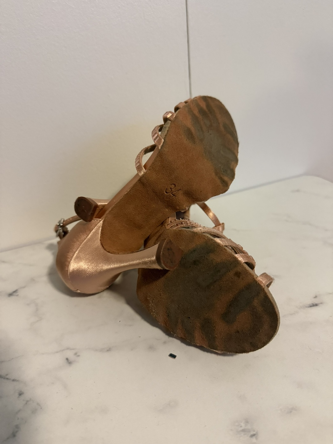 Vivaz Rose Gold Rhinestone Latin Dance Heels - photo 3