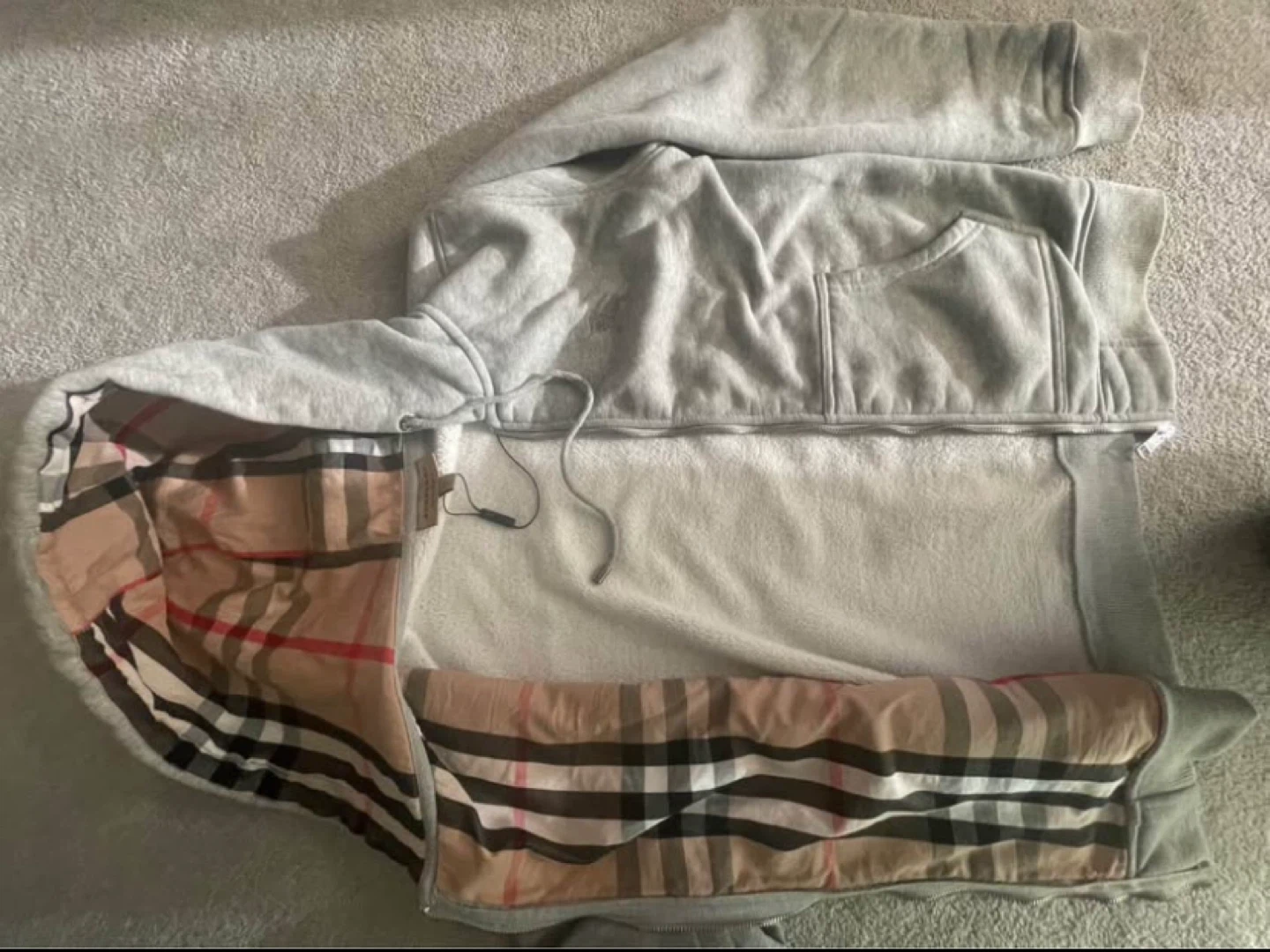 Burberry Grey Full Zip Hoodie - photo 3