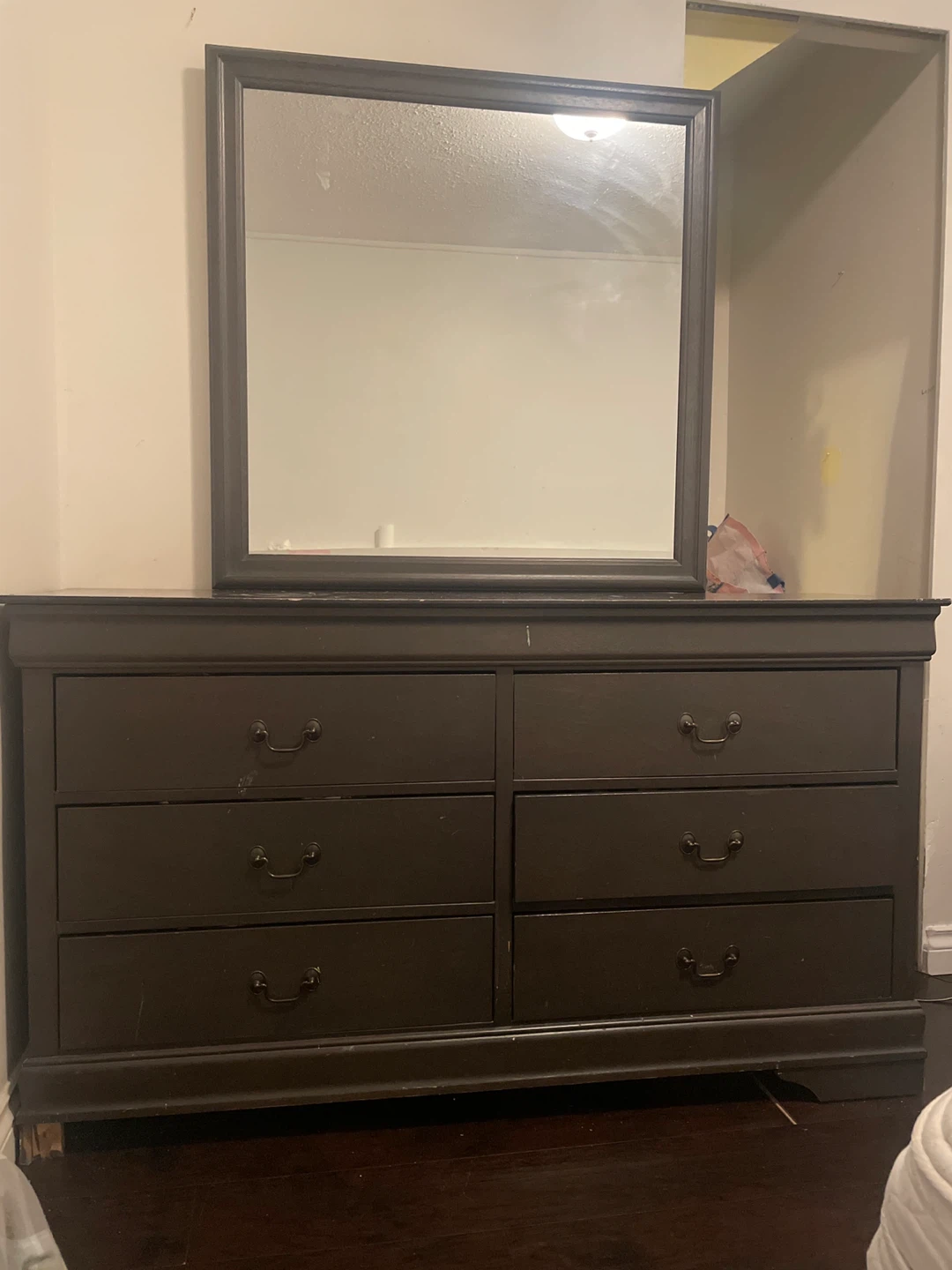 Dark Brown Dresser with Mirror