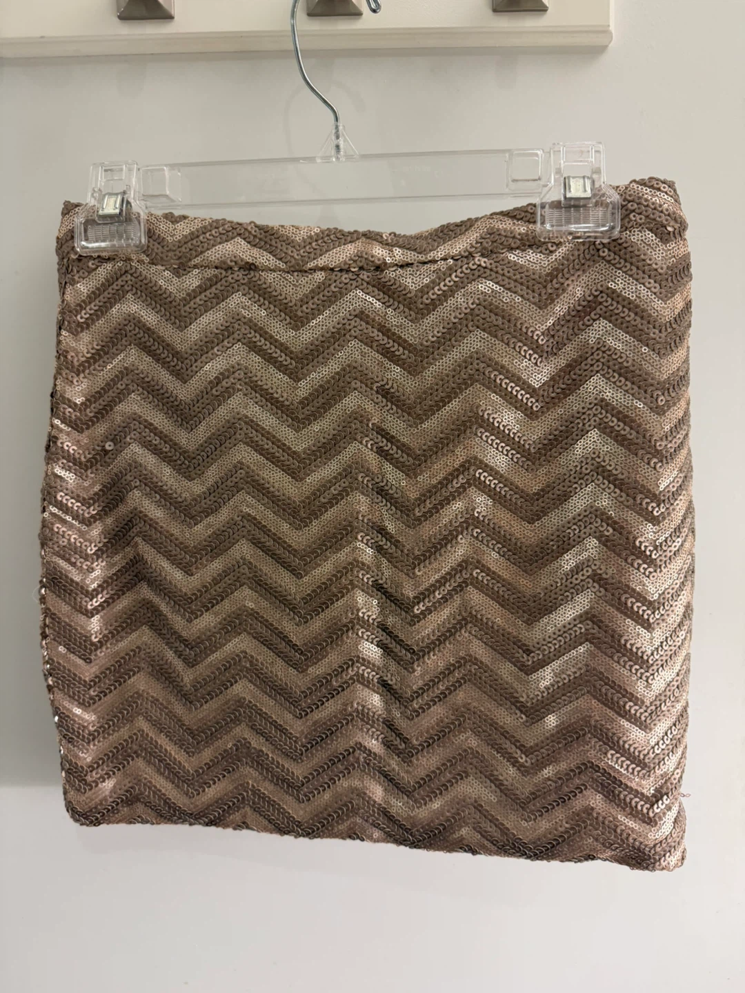 Mendocino Sequin Chevron Mini Skirt Size L