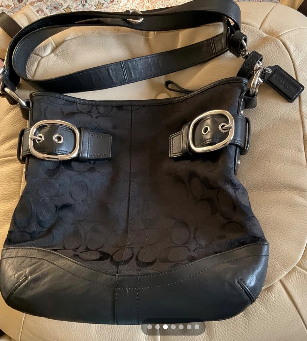 Black Coach Signature Monogram Shoulder Bag - photo 4