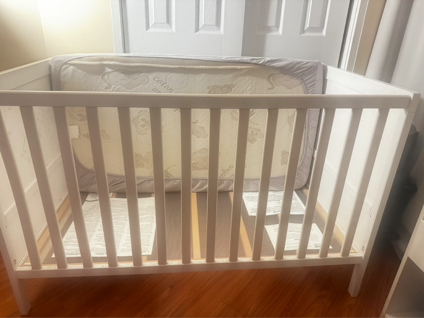 White Crib with Mattress , moving out sale