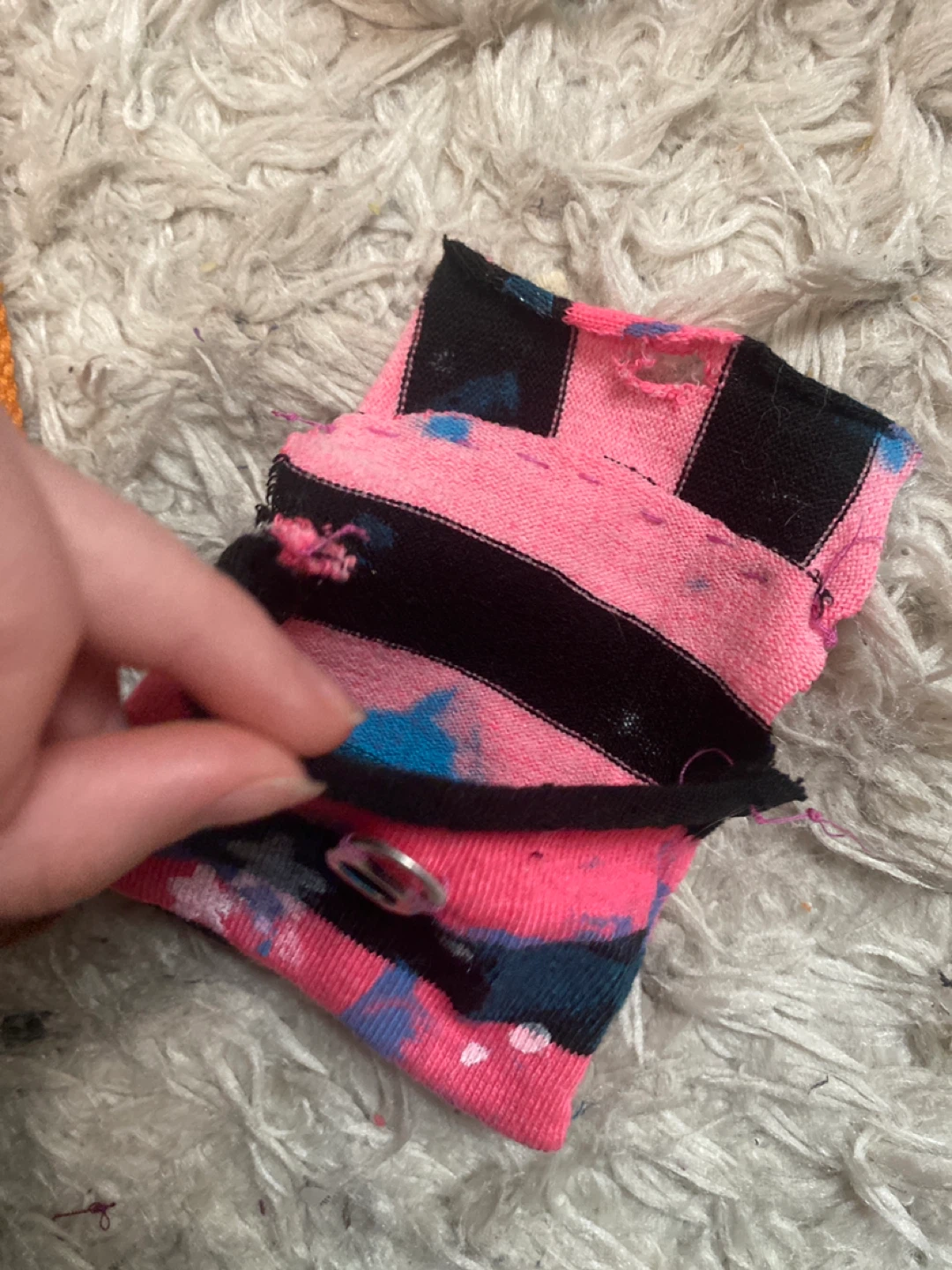 Handmade pink black and blue star wallet - photo 2