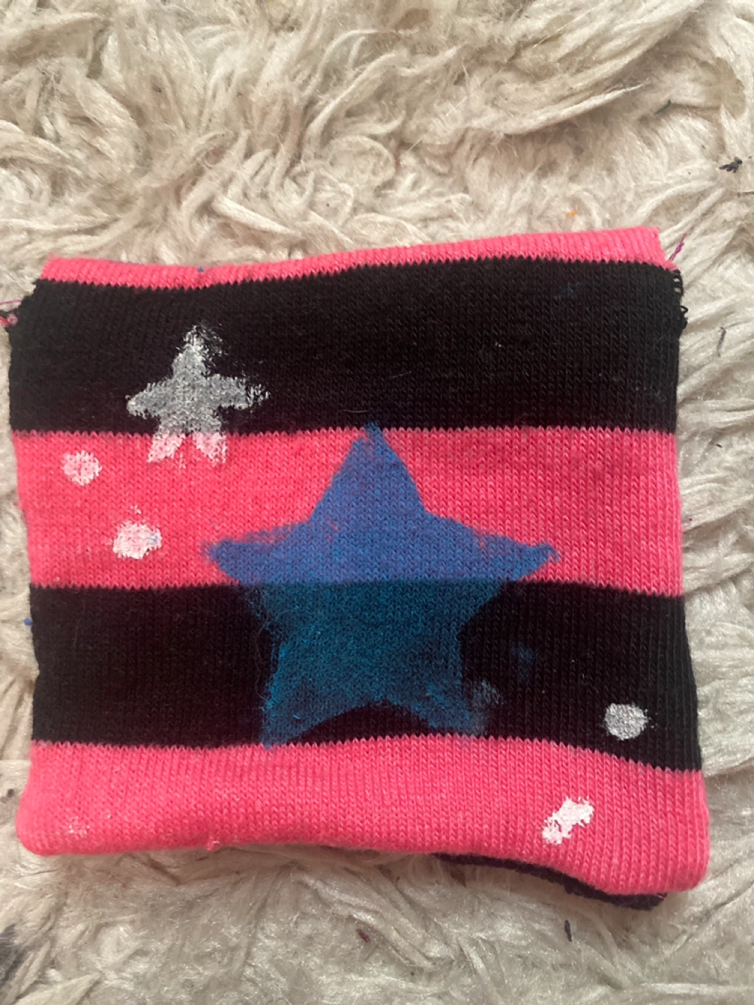 Handmade pink black and blue star wallet - photo 3