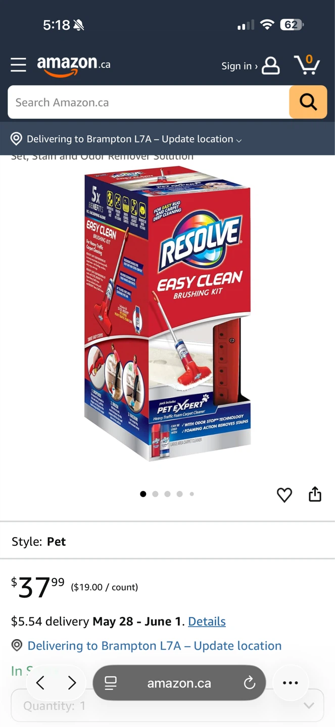Resolve Easy Clean Brushing Kit Pet Expert Carpet Cleaner - photo 2
