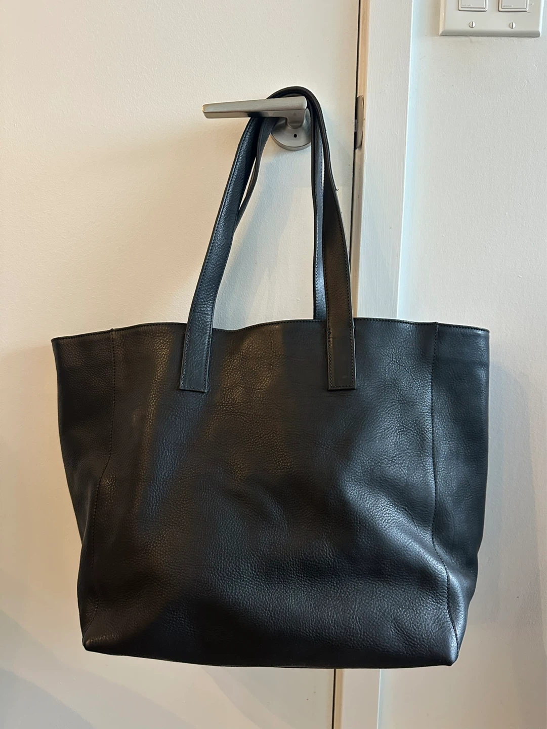 Black Leather Tote Bag