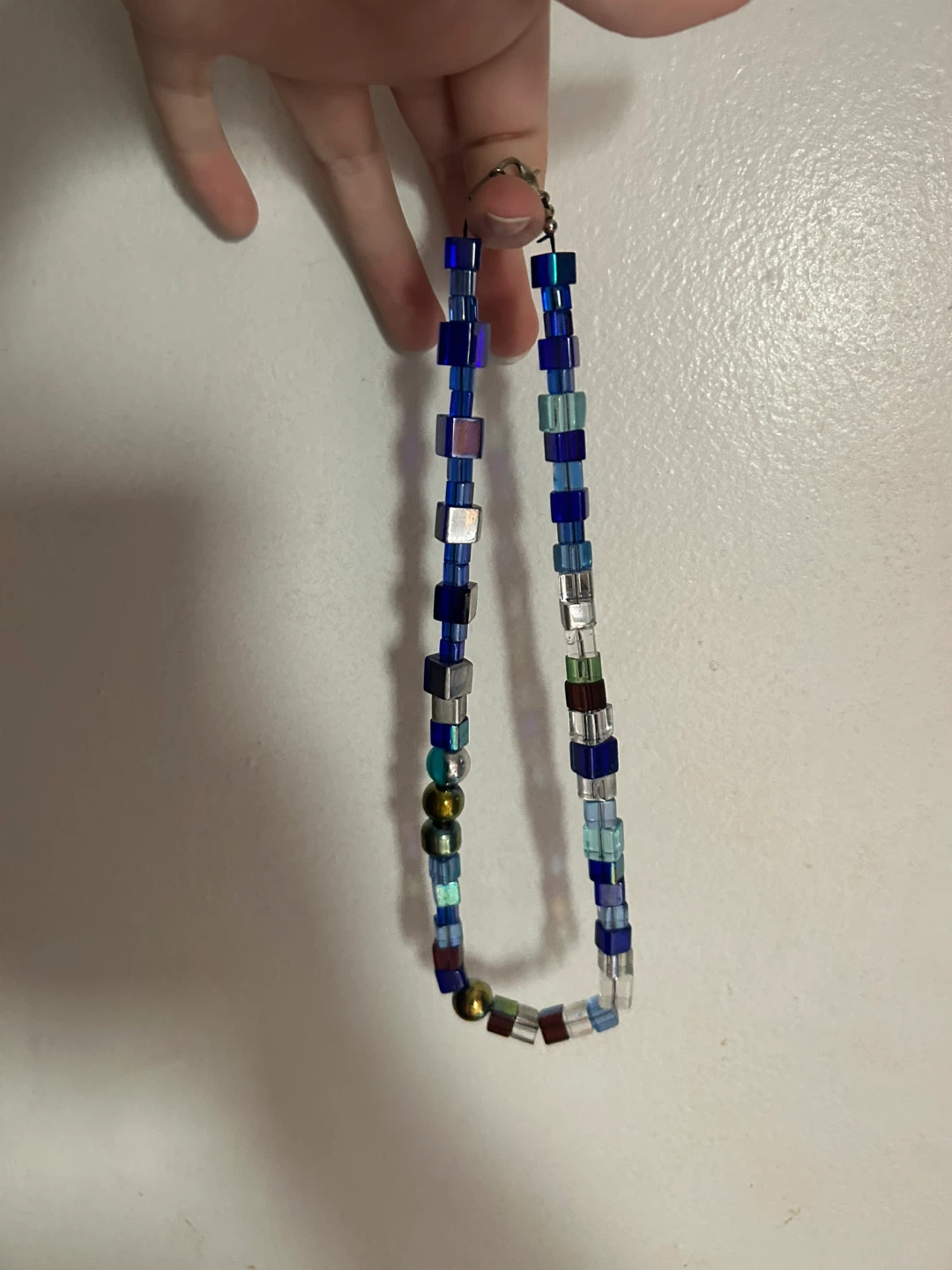 Handmade Blue Beaded Necklace