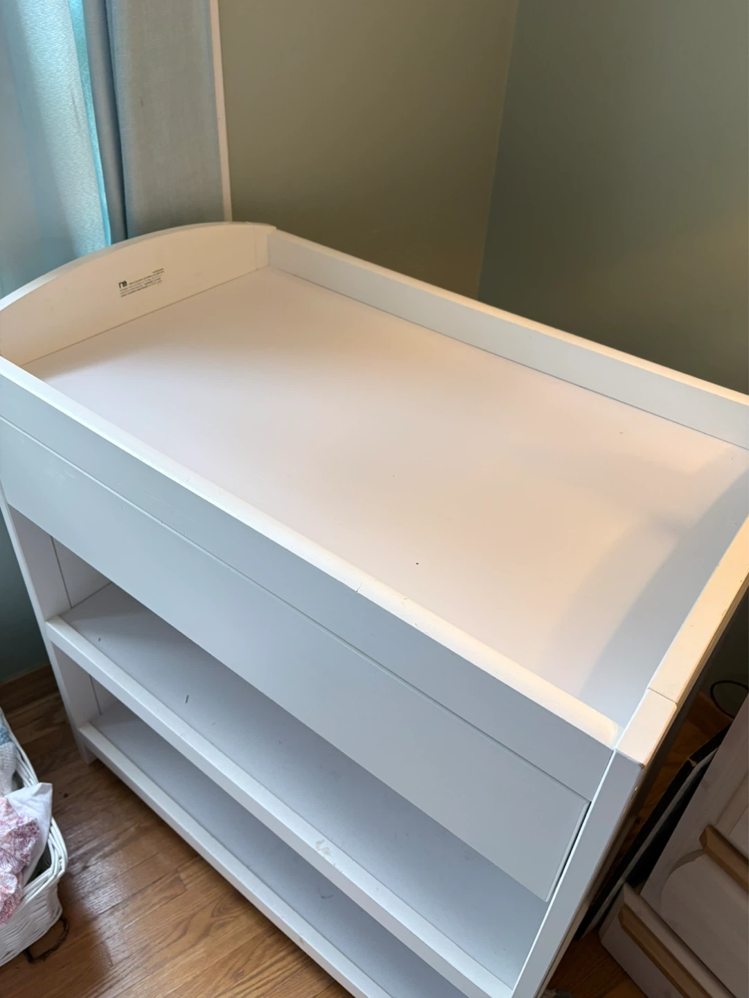 White Baby Changing Station with Shelves - photo 3