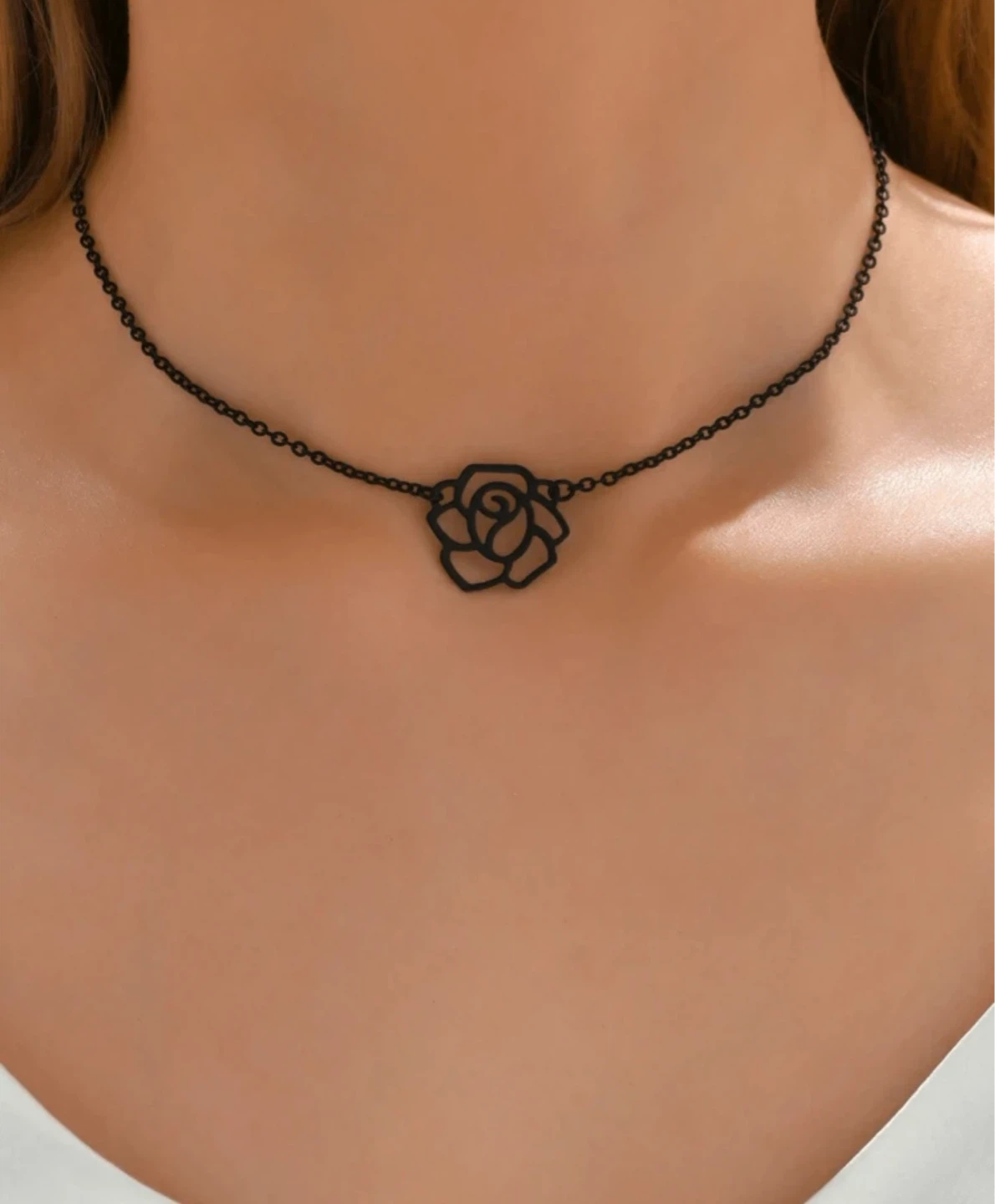 Black Rose Choker Necklace