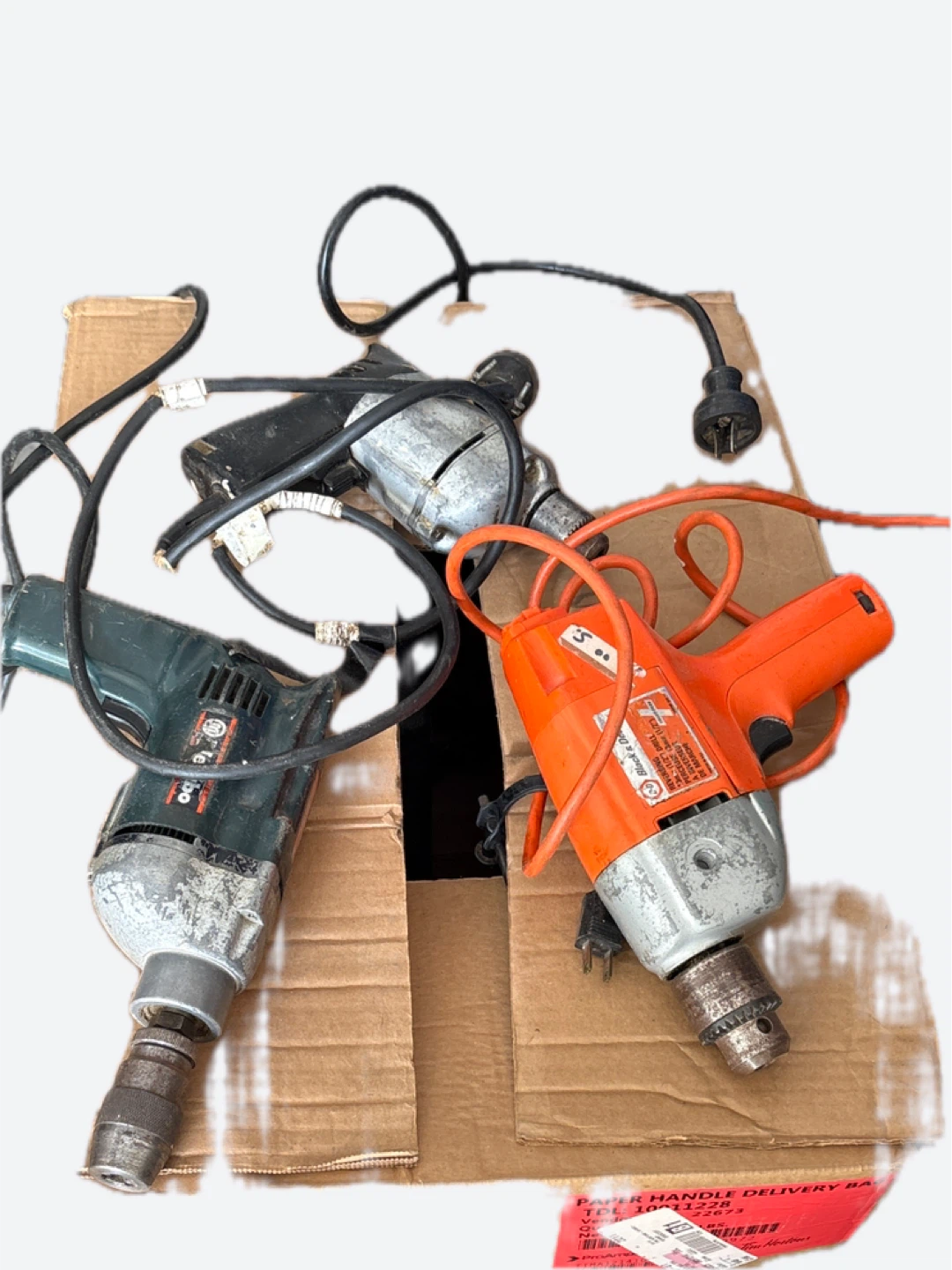 3 Power Drills - Black & Decker, Skil, and another