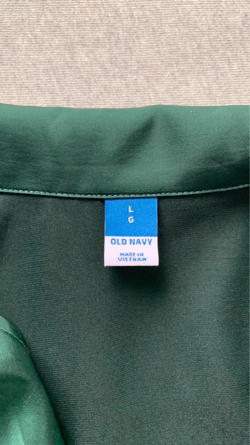Hunter Green Button-Up Blouse - Size Large - photo 4