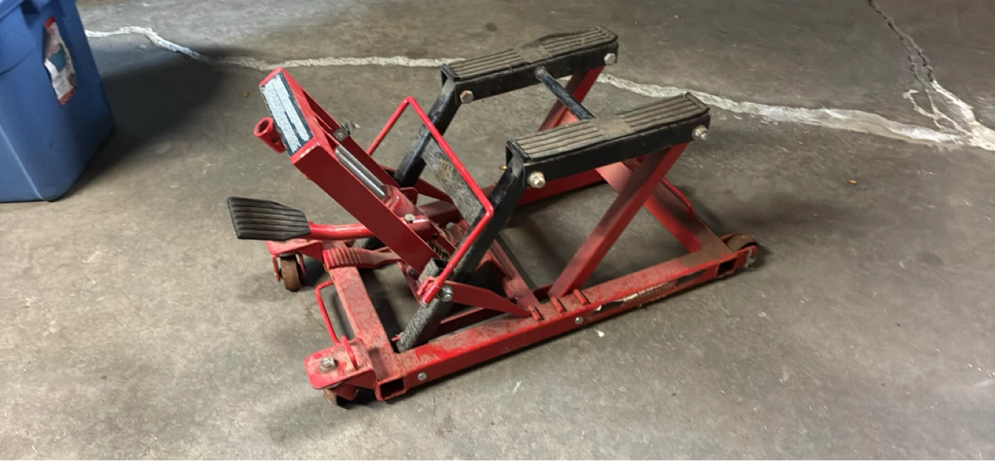 Red Motorcycle Lift Stand