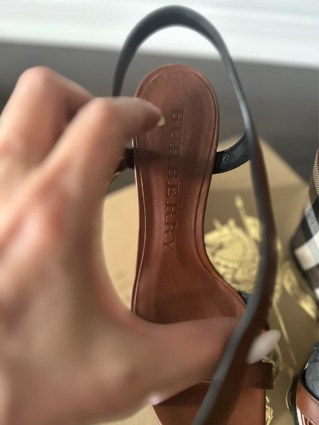 Burberry Brown Leather Wedge Sandals - photo 4