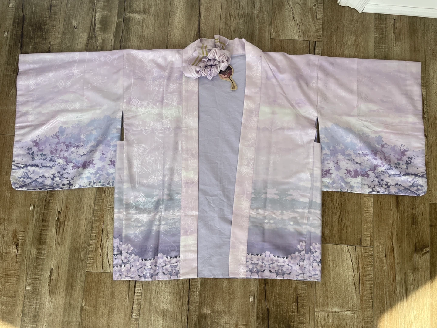 BRAND NEW 🥕 Light Purple Floral Kimono Jacket & 2 Scrunchies