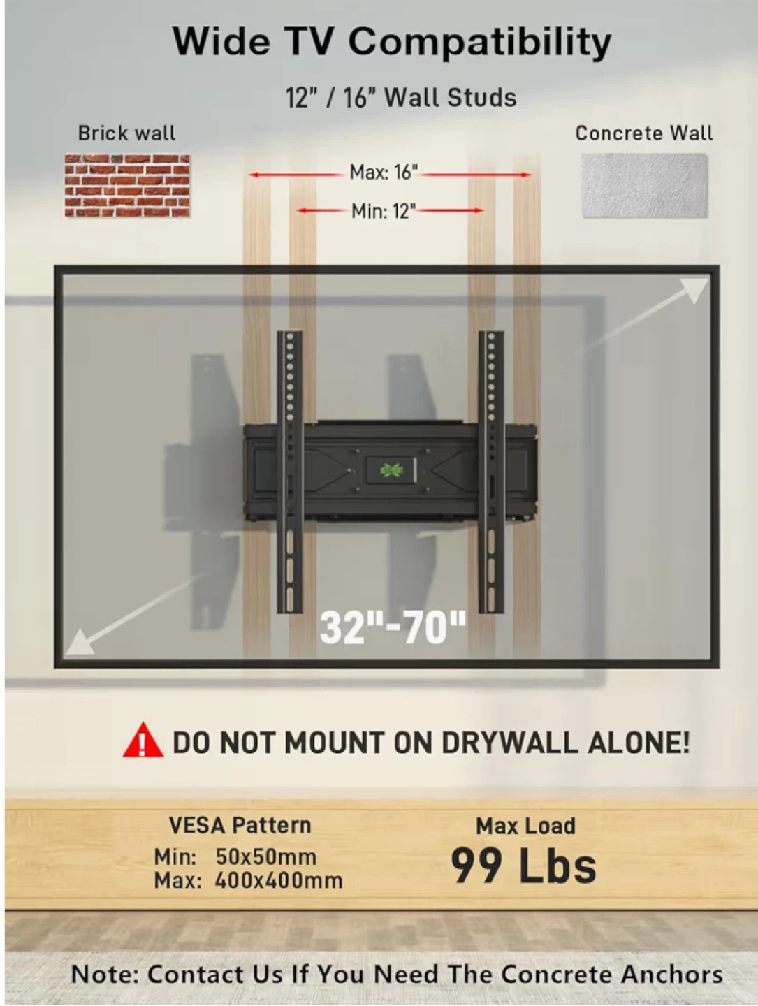 TV Wall Mount for 32"-70" TVs - Full Motion Swivel & Tilt - photo 2