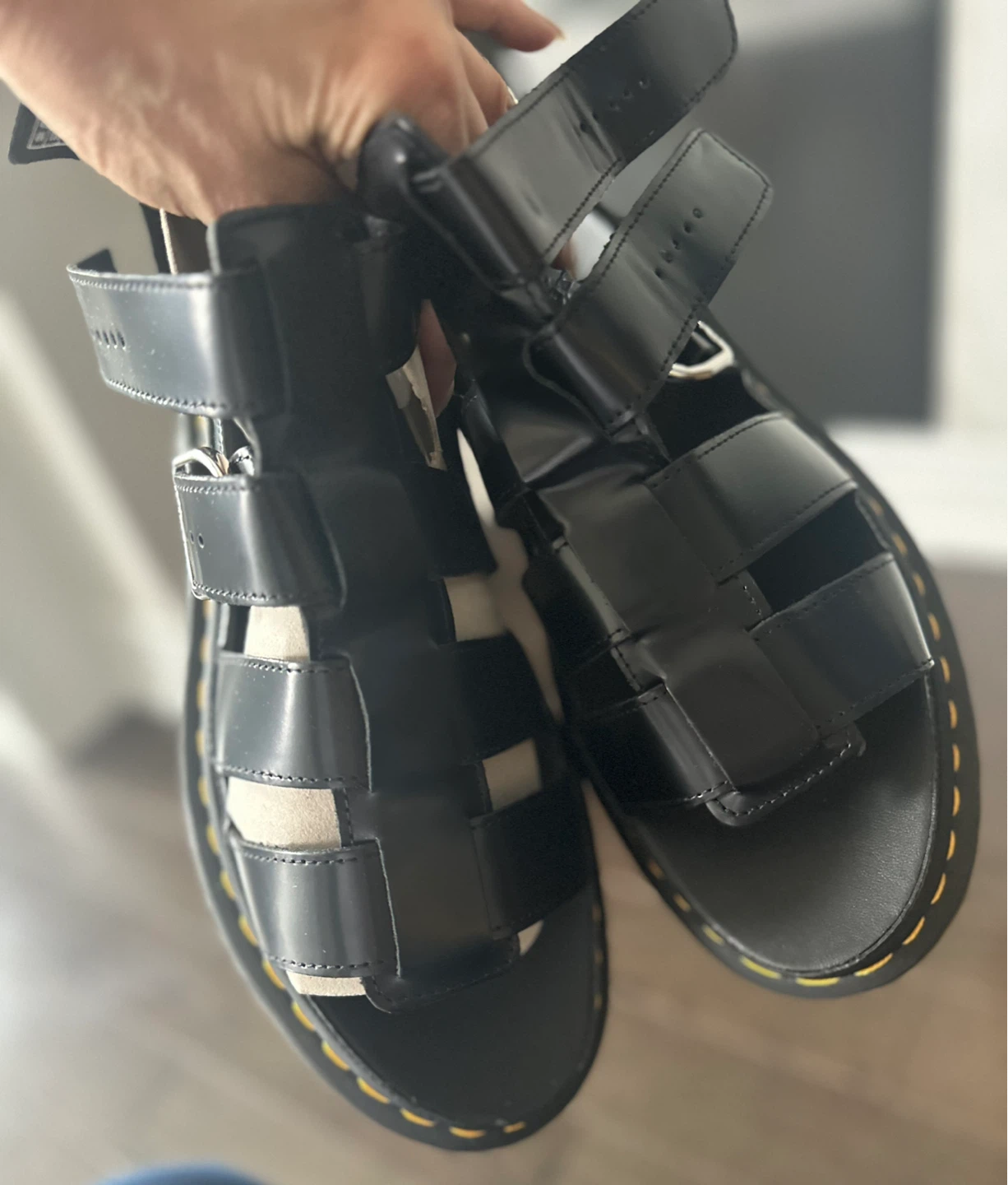 Dr. Martens Mackaye Black Leather Platform Sandals - photo 4