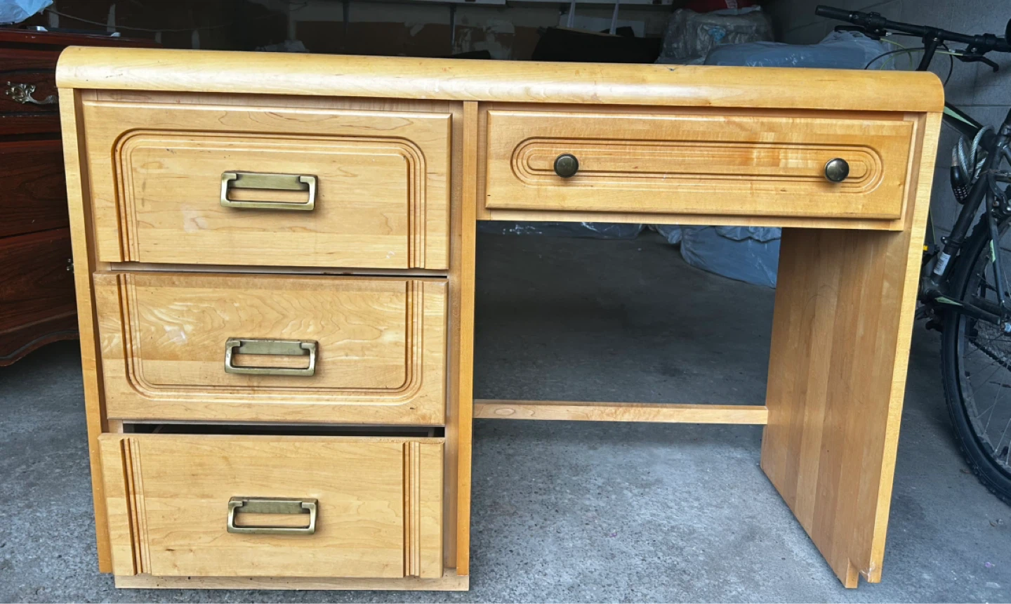 Light Wood Desk with Drawers