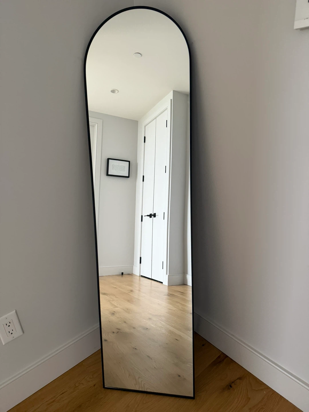 Full Length Arch Mirror with Black Frame