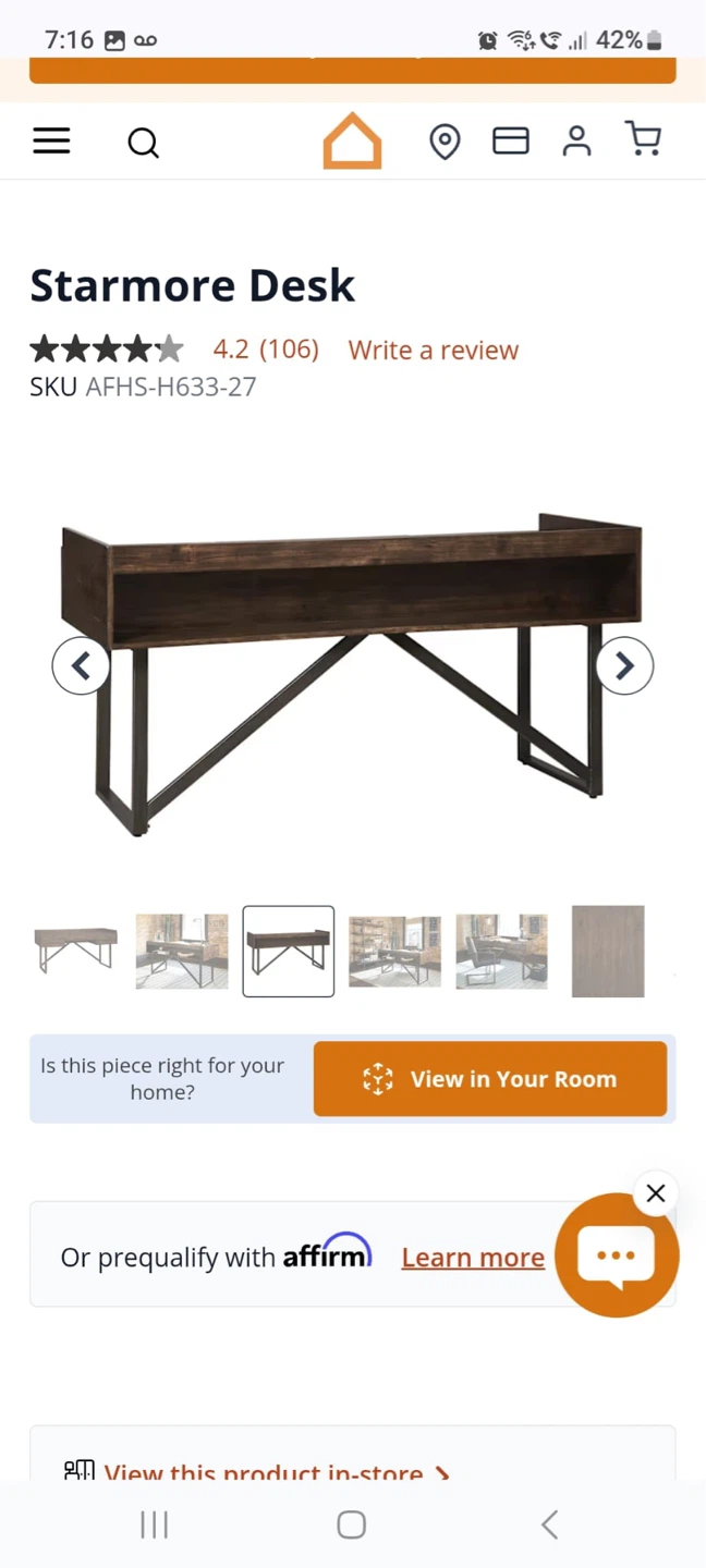 Rustic Desk + Matching Chair Set – Industrial Style – $100 - photo 2