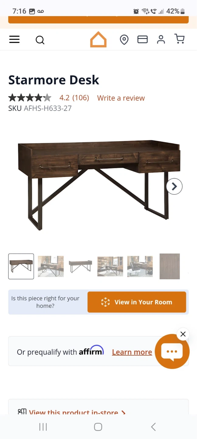 Rustic Desk + Matching Chair Set – Industrial Style – $100