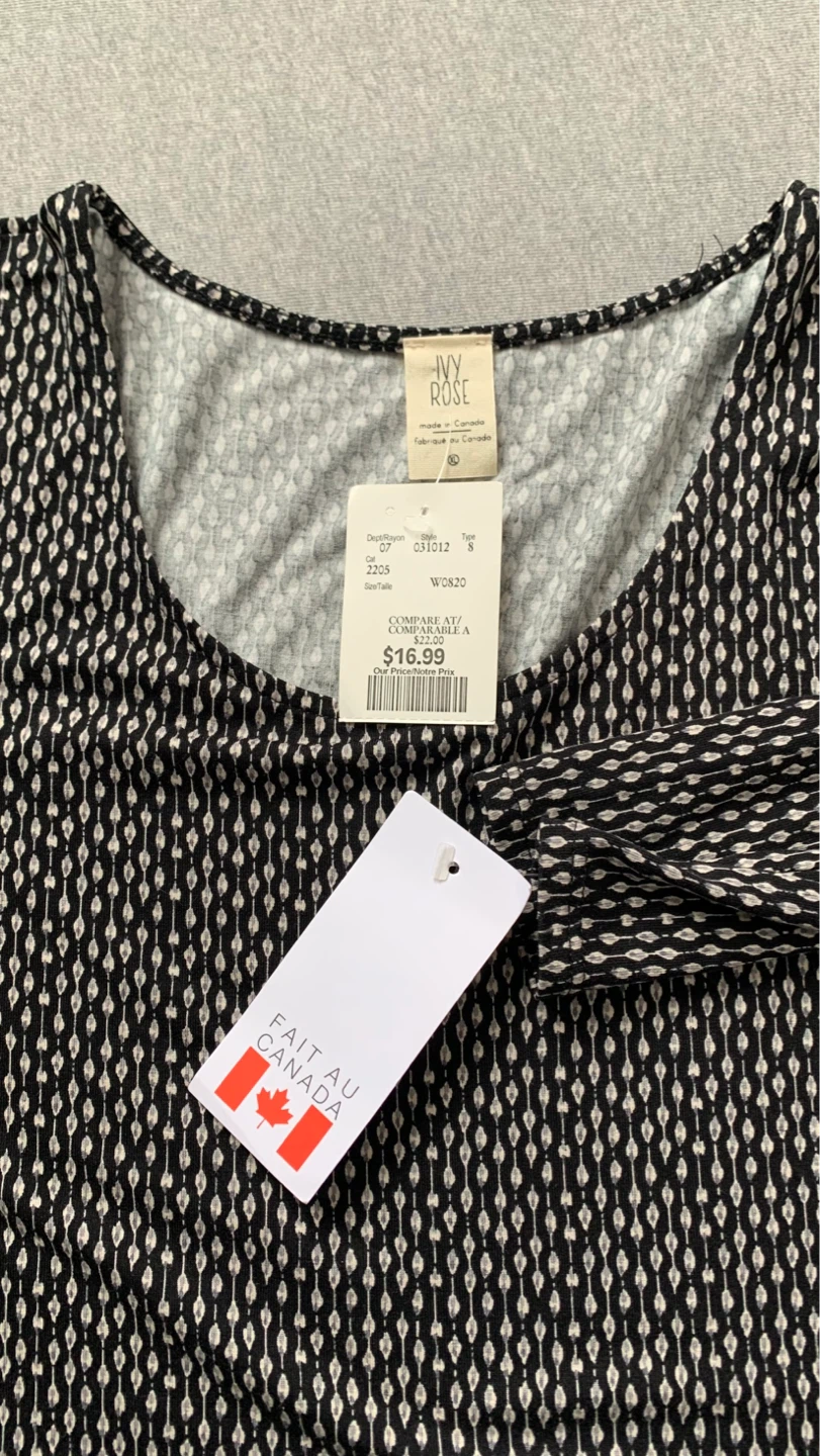 Ivy Rose Black & White Patterned Long Sleeve Top - XL - photo 3