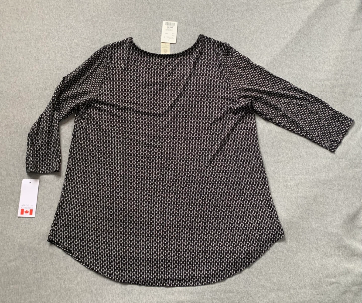 Ivy Rose Black & White Patterned Long Sleeve Top - XL - photo 2