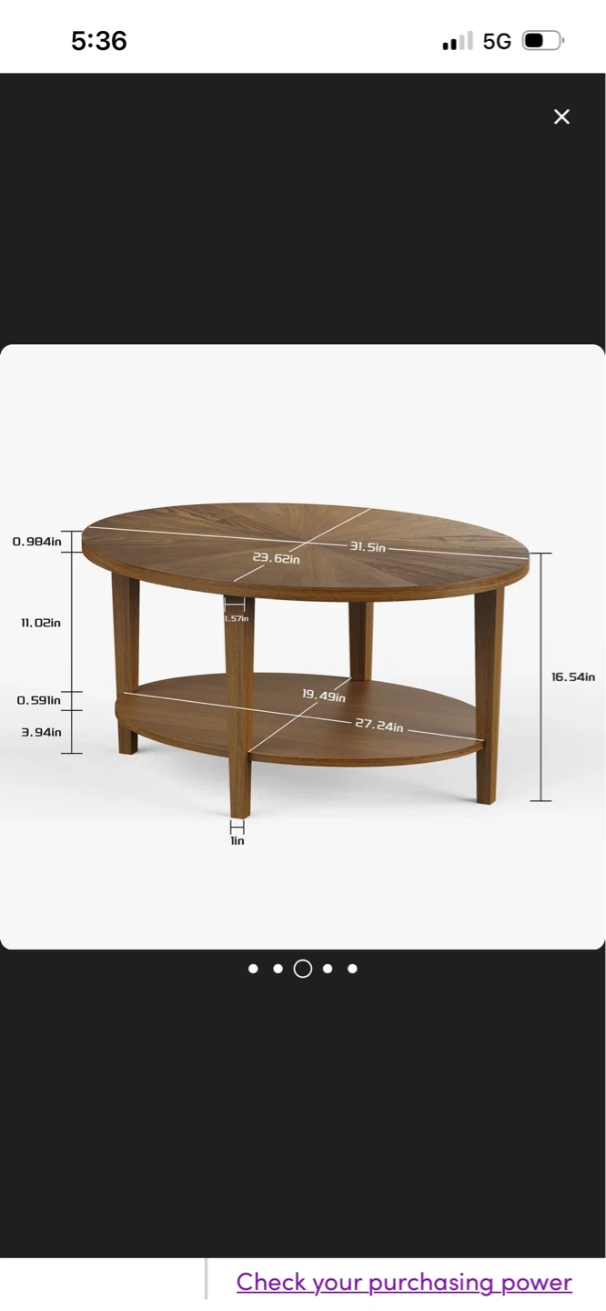New Oval Coffee Table with Lower Shelf - photo 5