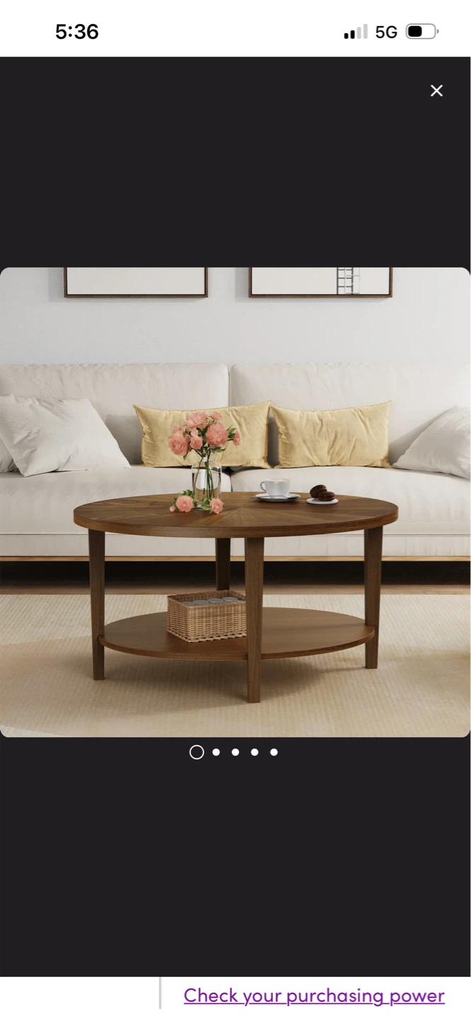 New Oval Coffee Table with Lower Shelf