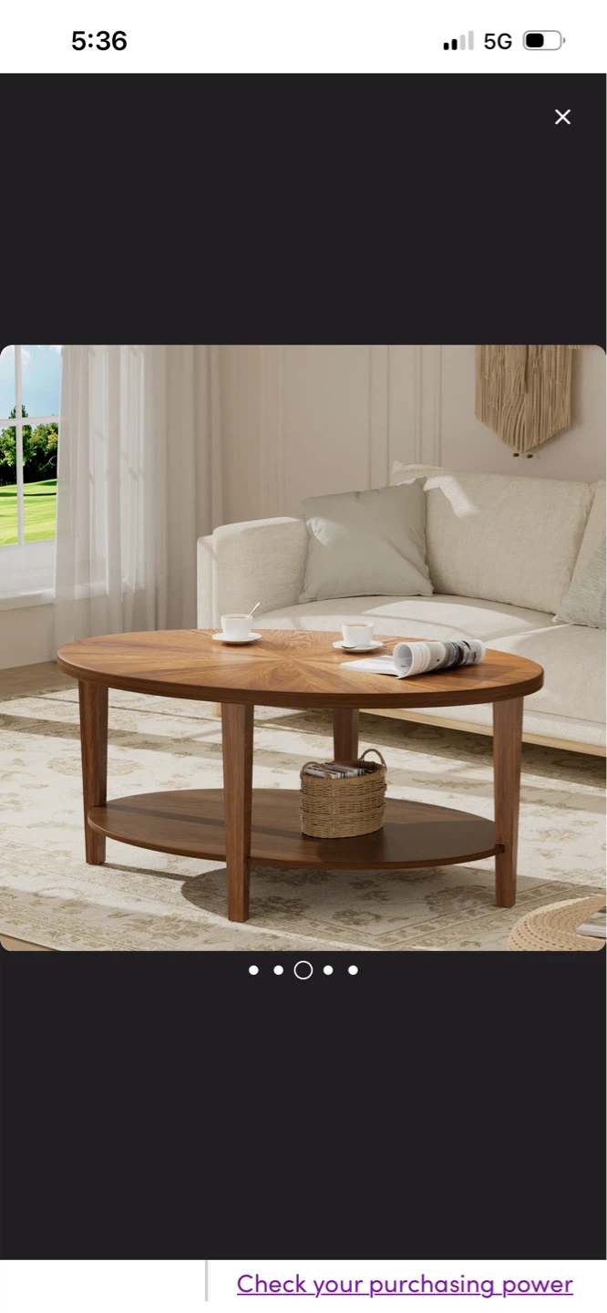 New Oval Coffee Table with Lower Shelf - photo 4