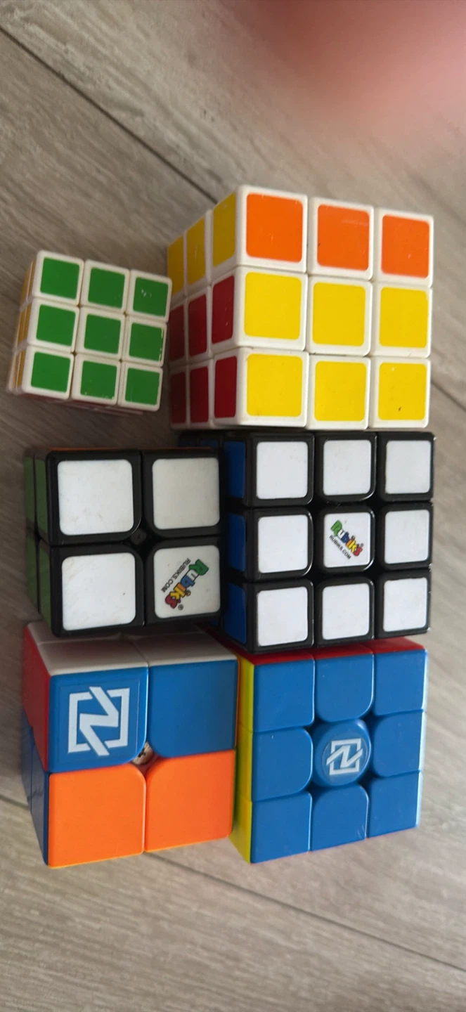 Bundle of 6 Rubik's Style Puzzle Cubes and Snake Toy