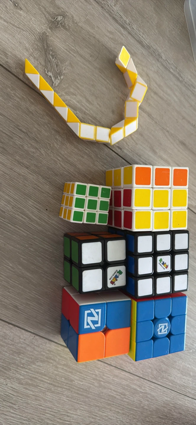 Bundle of 6 Rubik's Style Puzzle Cubes and Snake Toy - photo 2