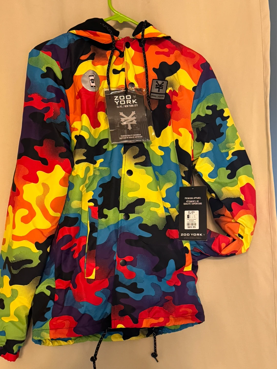 BRAND NEW Zoo York Rainbow Camo Anorak Jacket Size S/P