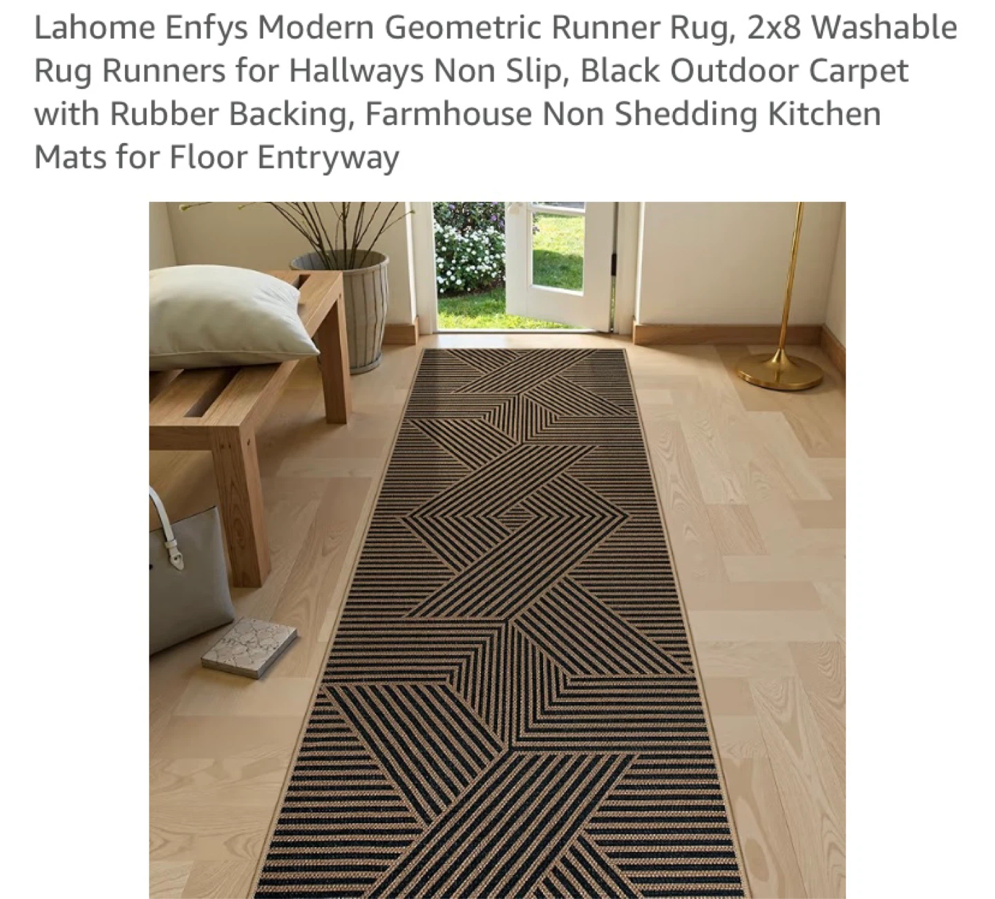New 2.6’x8’ Outdoor/Indoor Washable Runner Rug