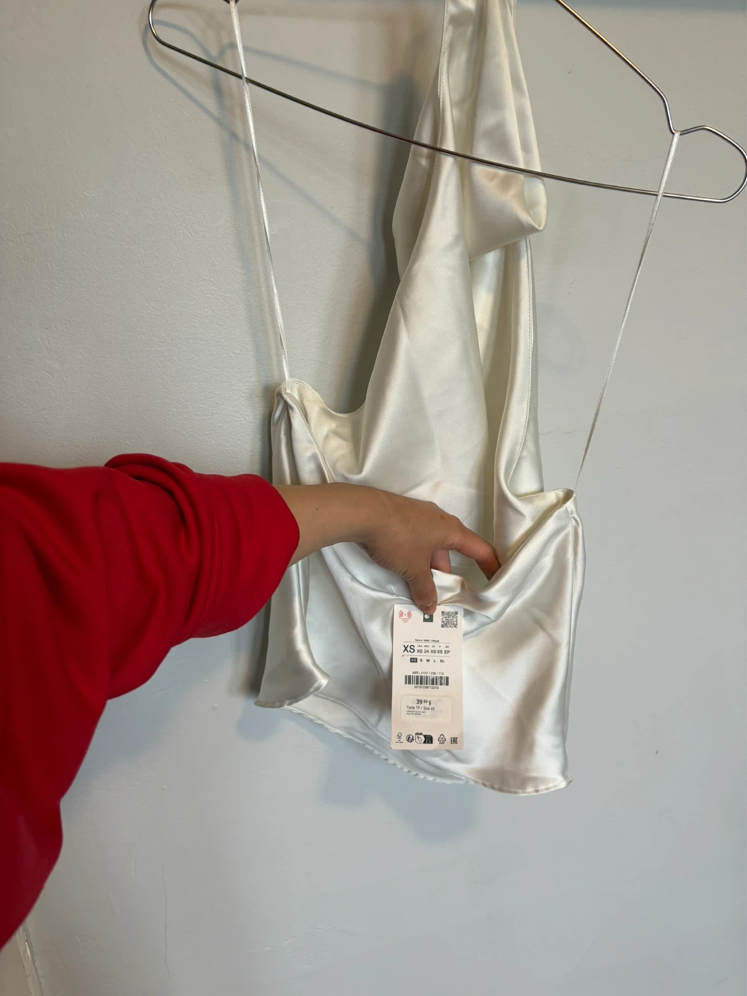 Zara White Satin Halter Neck Top XS - photo 3