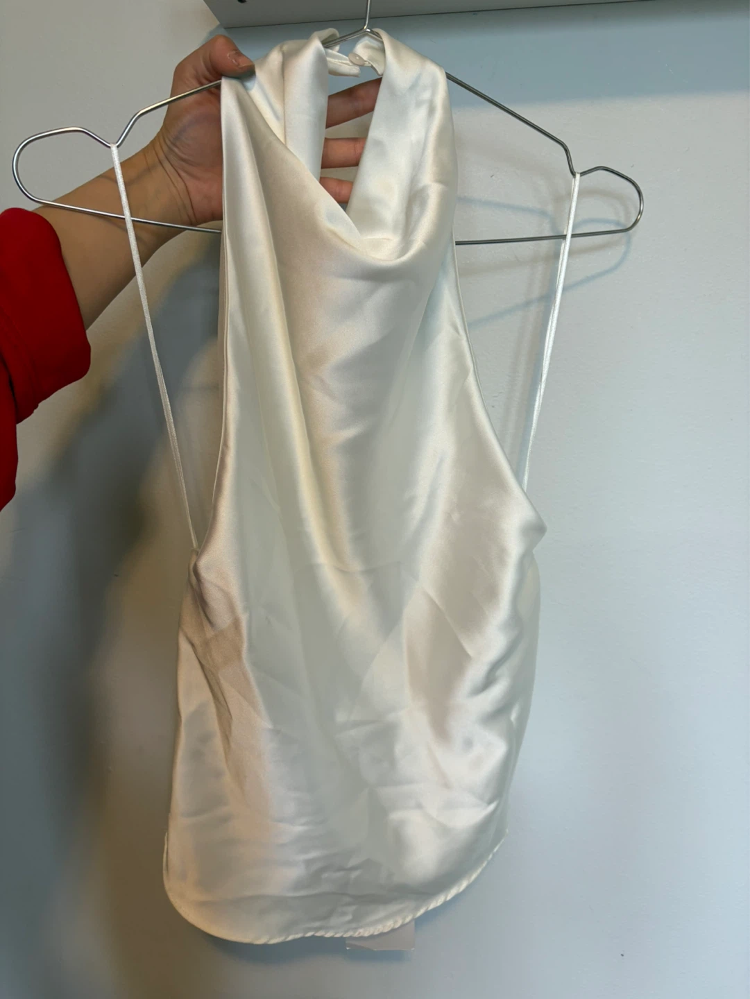 Zara White Satin Halter Neck Top XS - photo 5